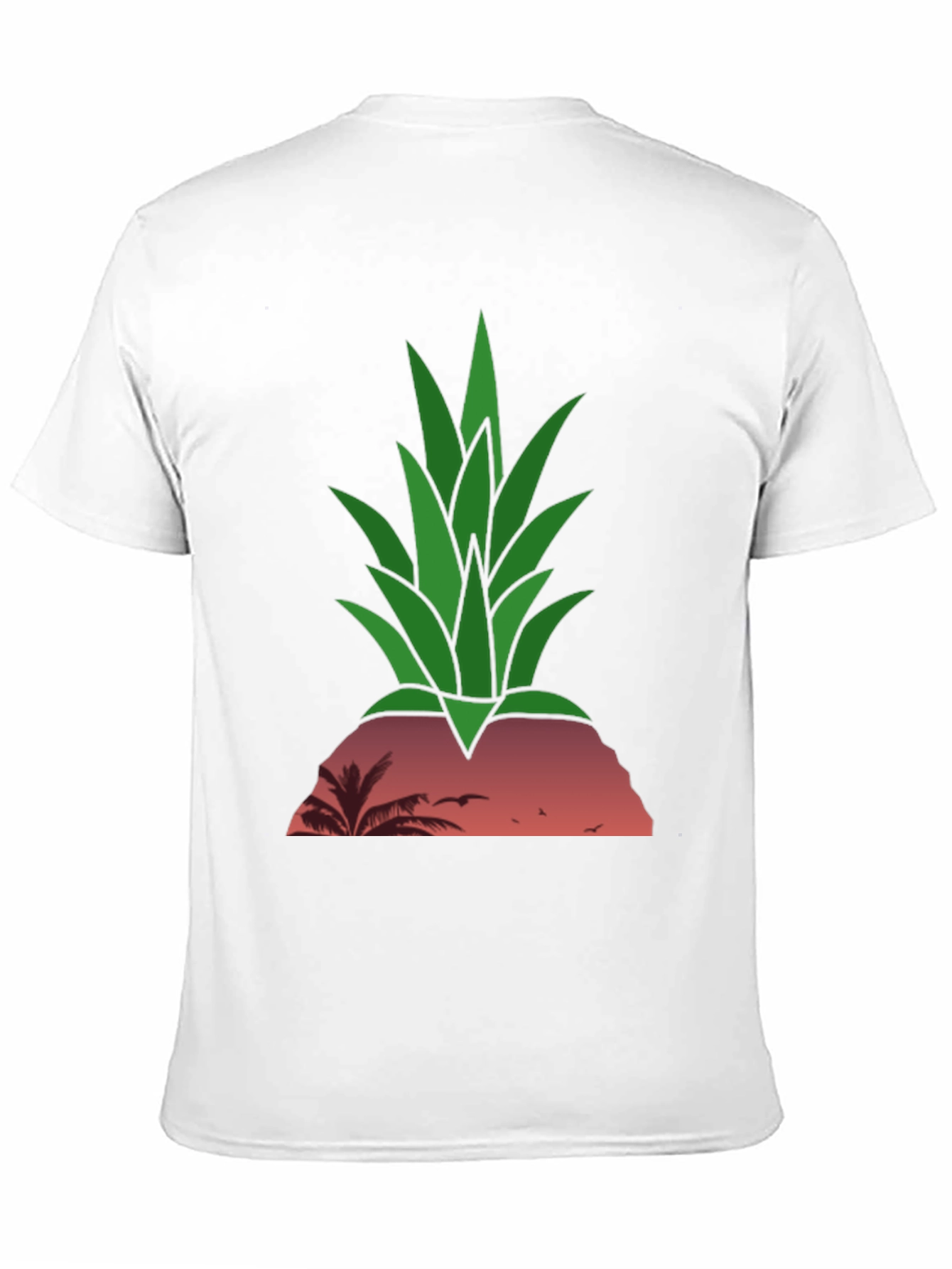 Black Tropical Pineapple Sunset T-Shirt view 11