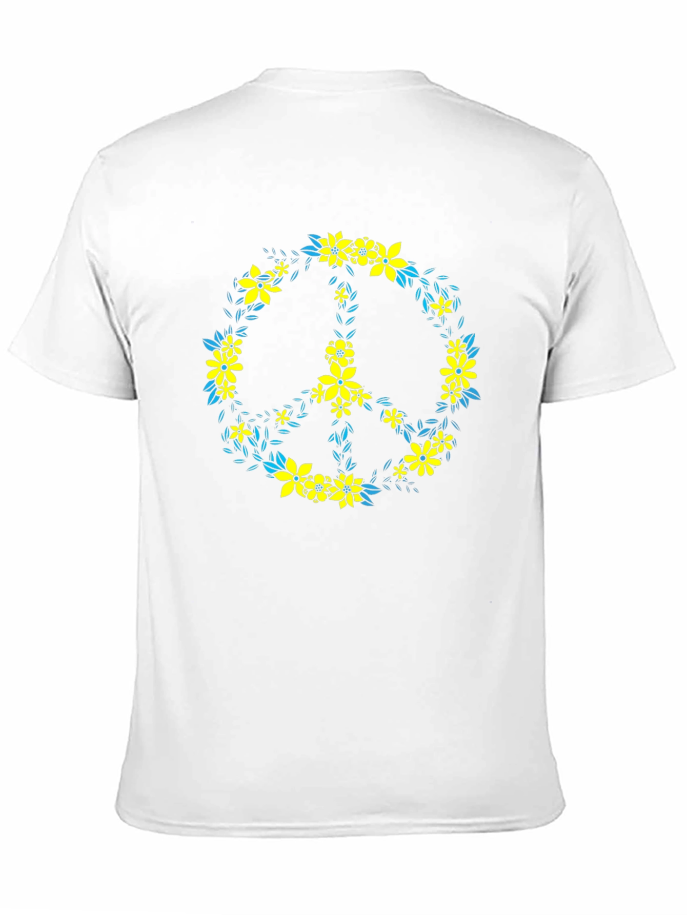 Black Floral Peace Sign Black T-Shirt view 11