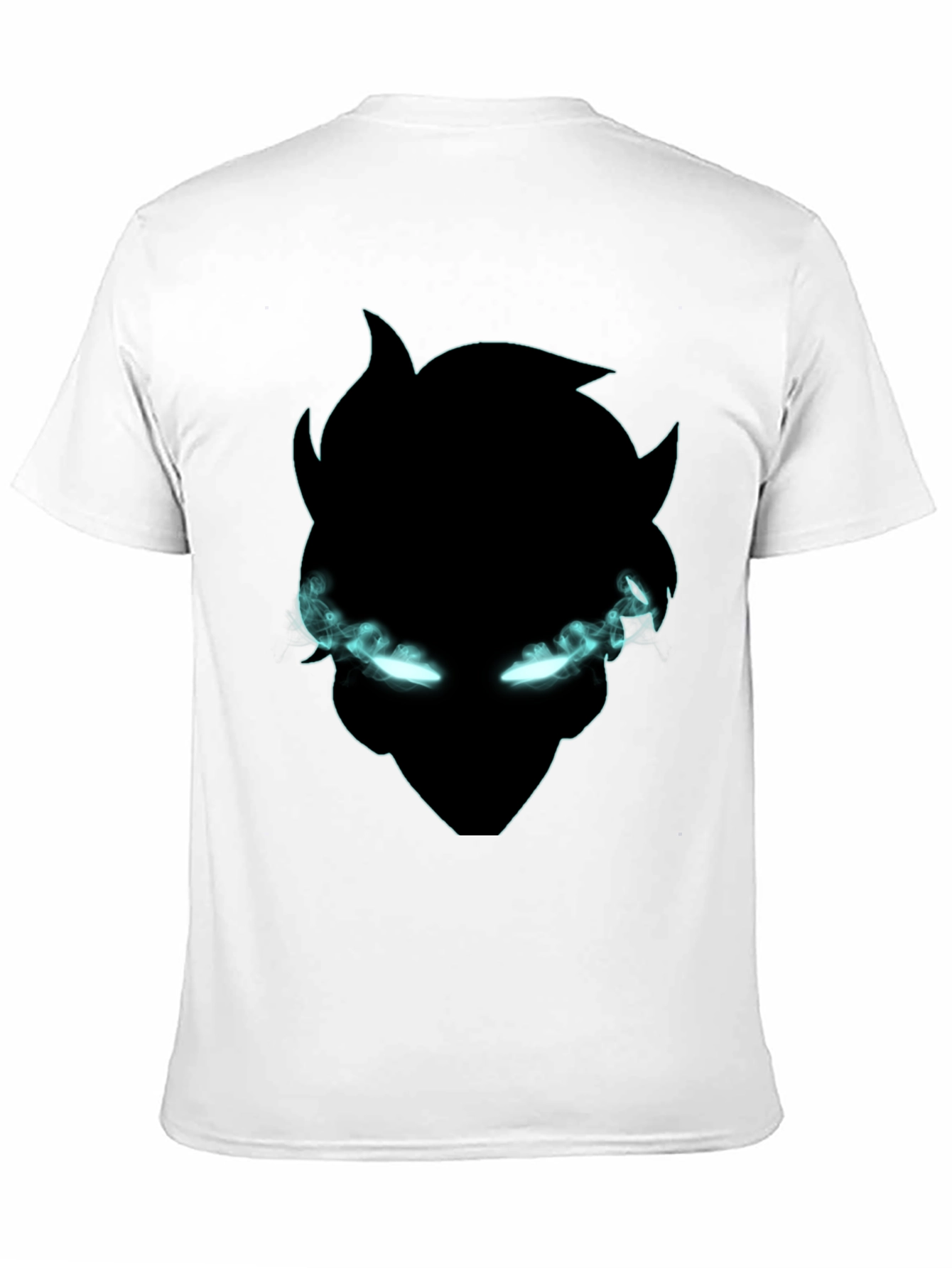 Black Black Graphic Tee: Mystical Glowing Eyes Design view 11