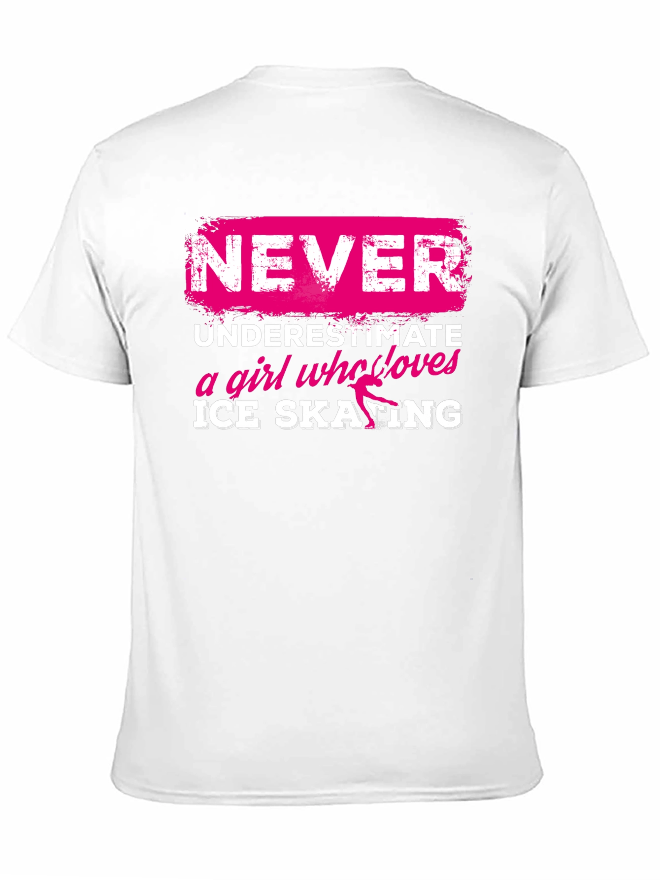 Black Never Underestimate Ice Skating Girl T-Shirt view 11