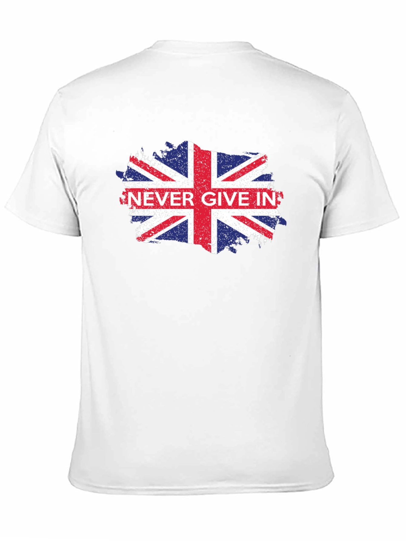 Never Give In UK Flag Graphic Black T-Shirt - 11