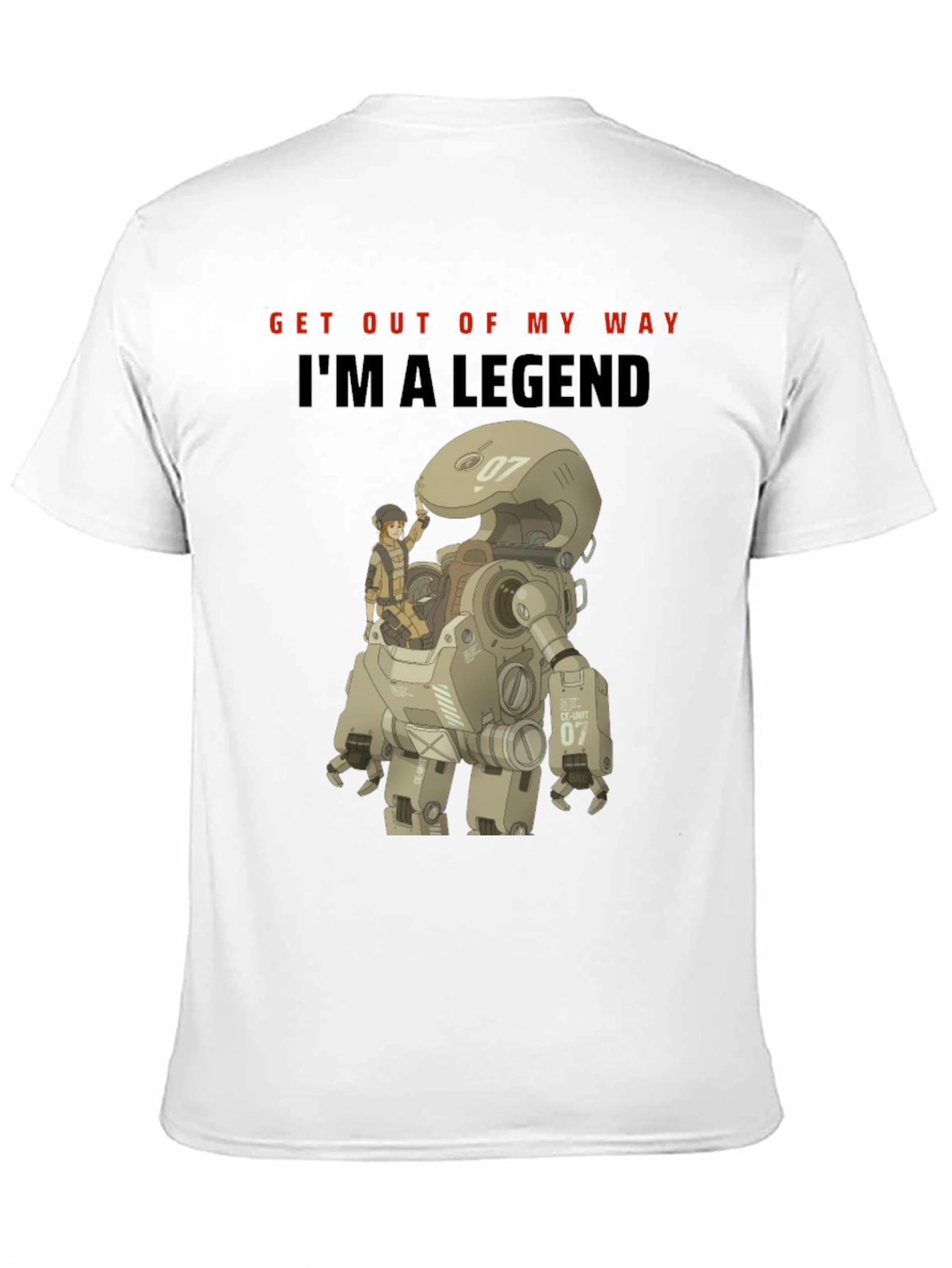 Black I'm A Legend Robot T-Shirt - Unique Graphic Tee view 11