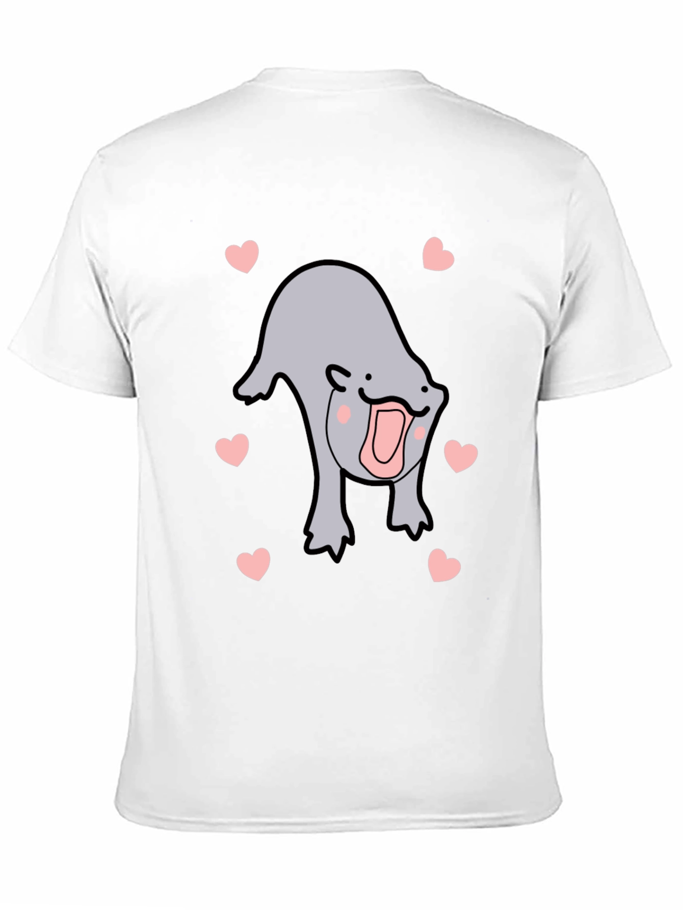 Black Cute Otter Heart Black T-Shirt view 11