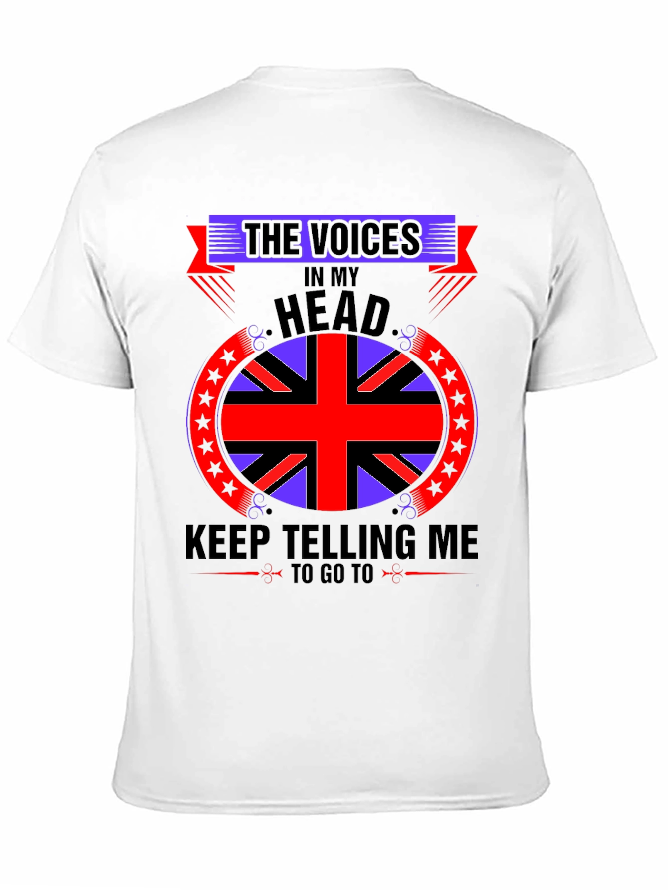 Black Voices In My Head T-Shirt, British Flag view 11