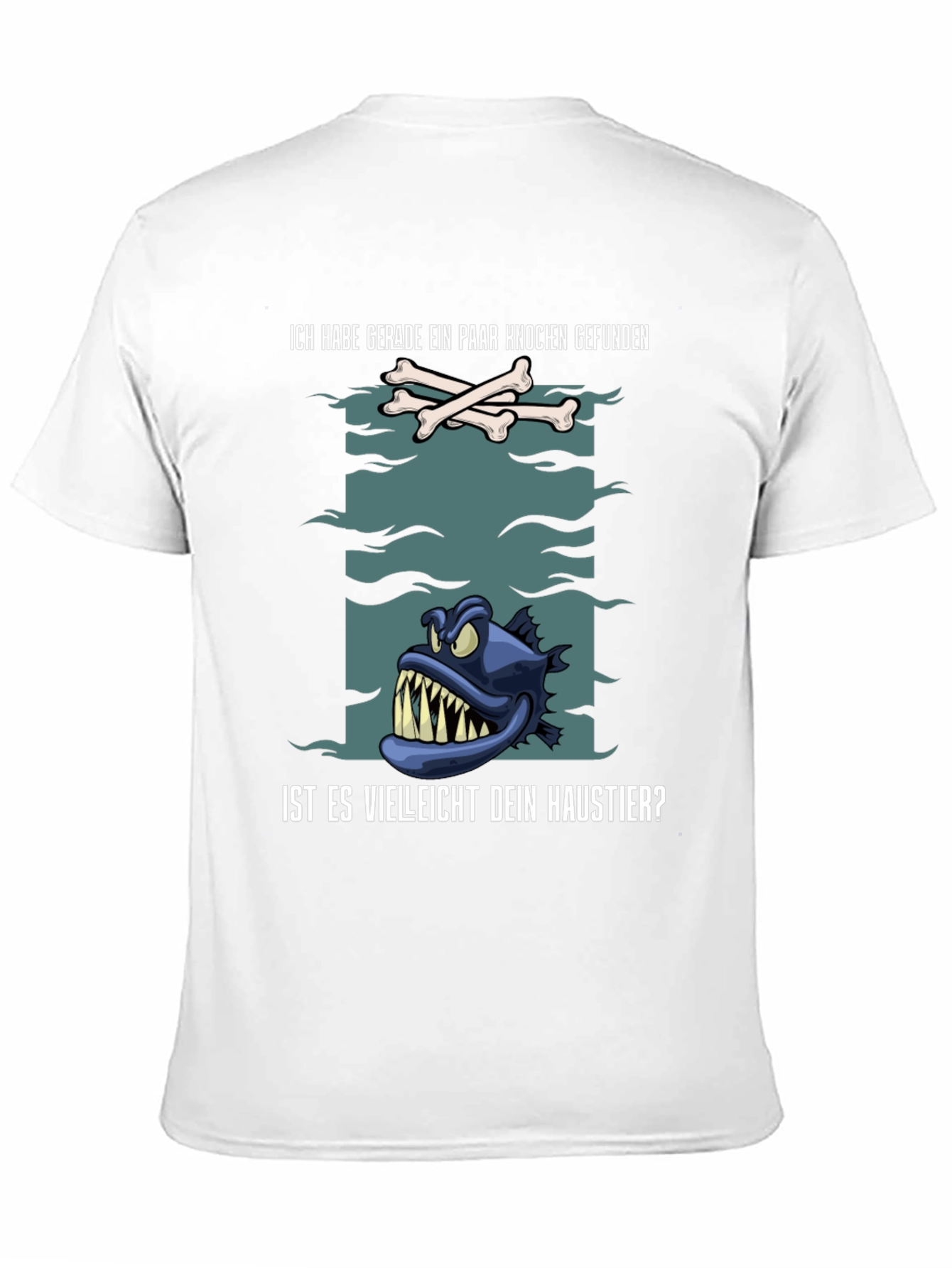 Black Funny Fish & Bones Graphic Tee view 11