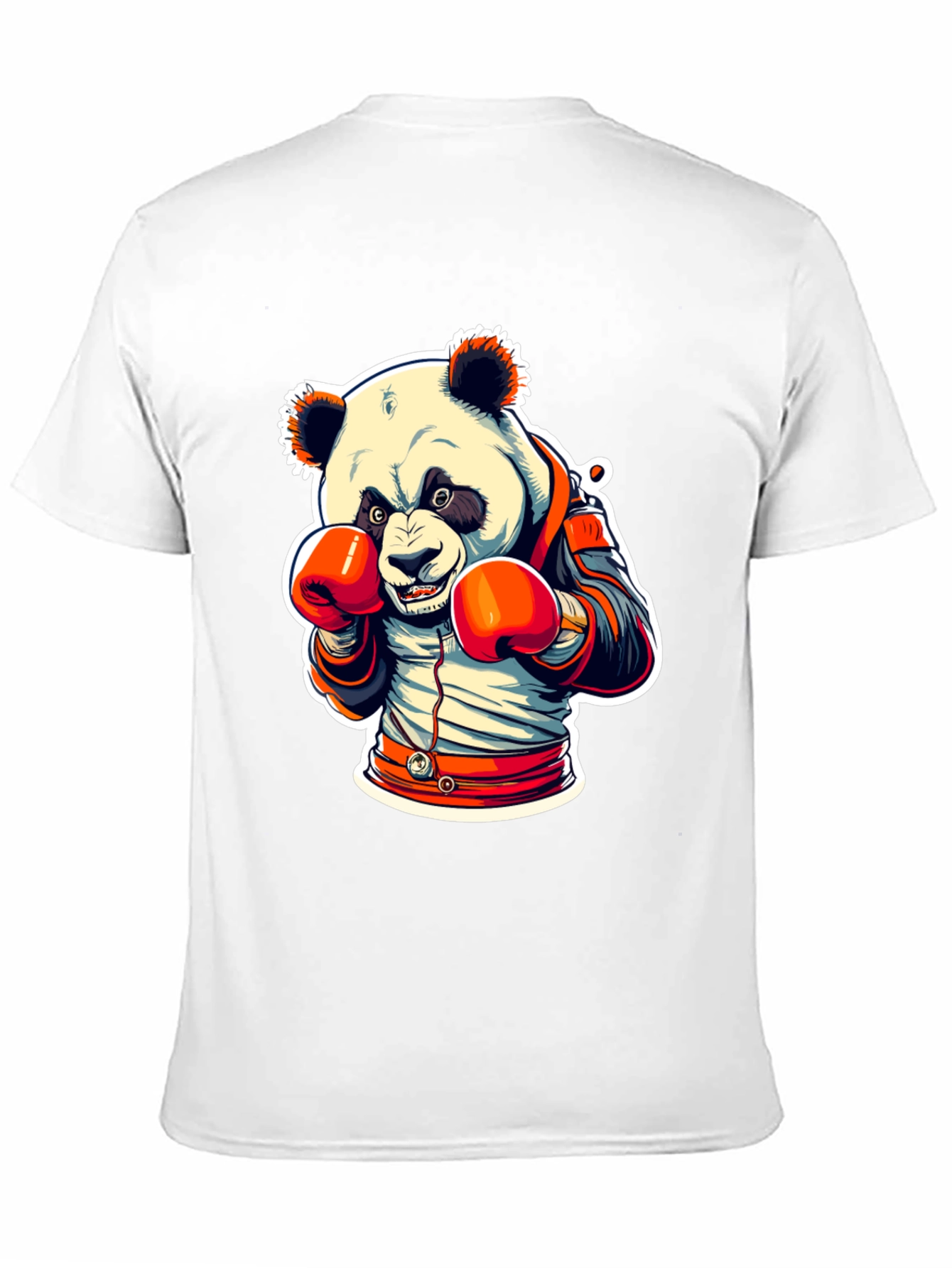 Black Panda Boxer Graphic Tee - Black Cotton Blend view 11