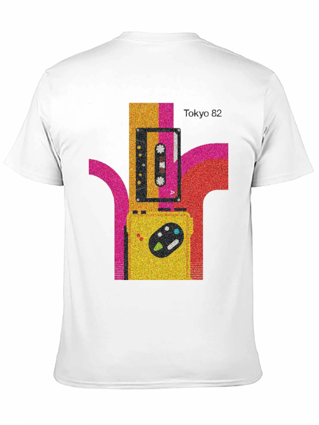 Black Tokyo 82 Retro Cassette Player Graphic Tee view 11