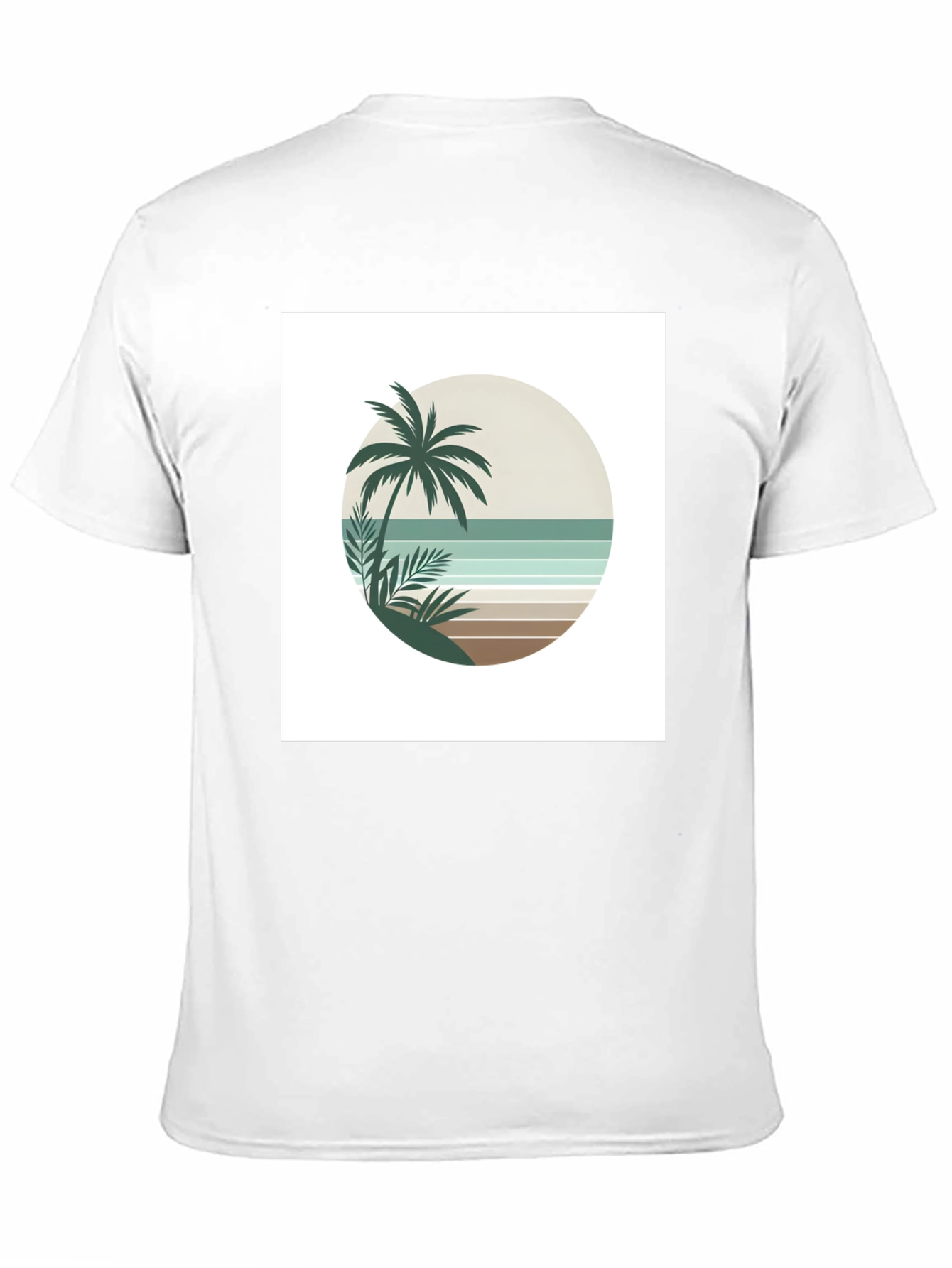 Black Retro Palm Tree Beach T-Shirt view 11