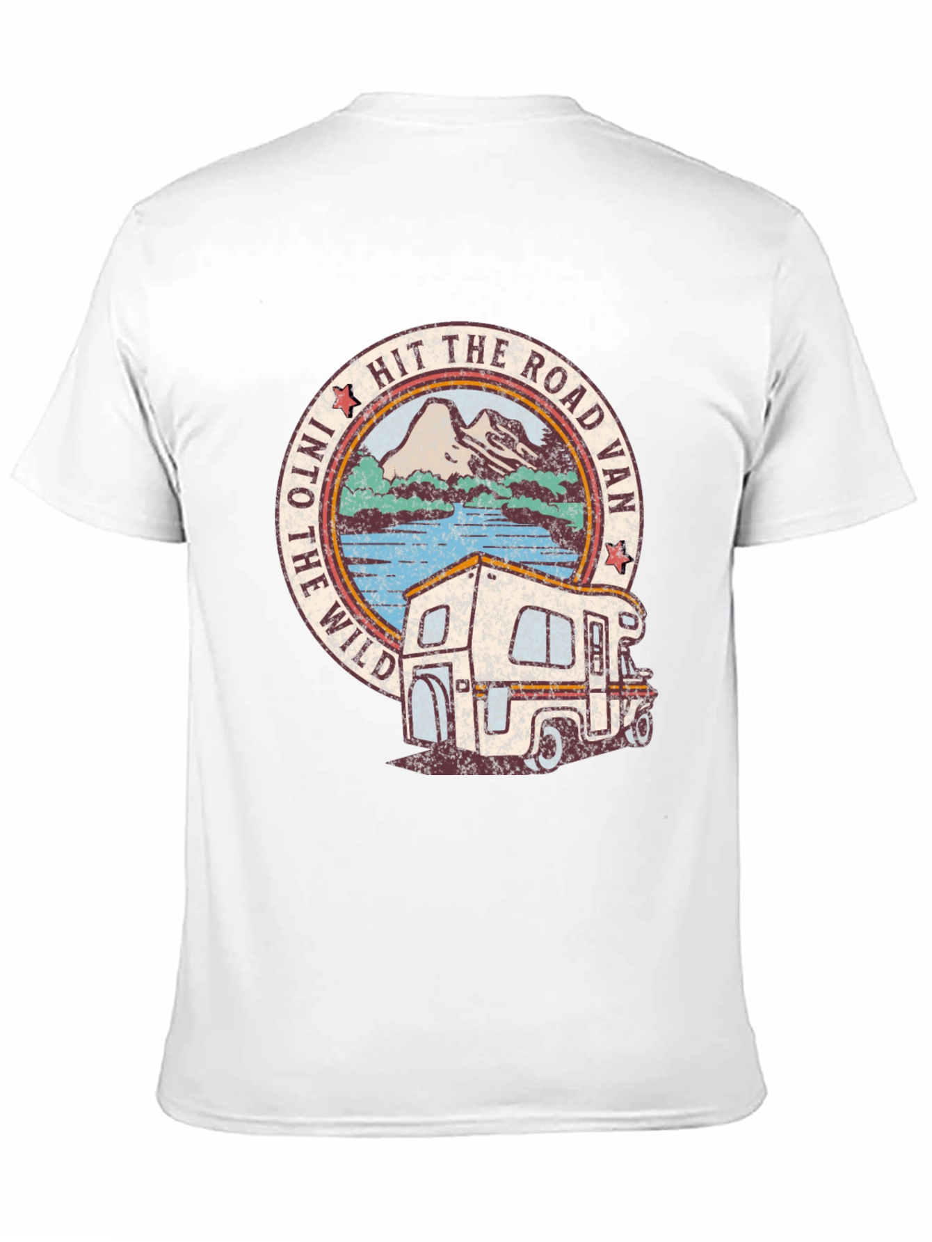 Black Hit The Road Van T-Shirt - Retro Wild Adventure Tee view 11