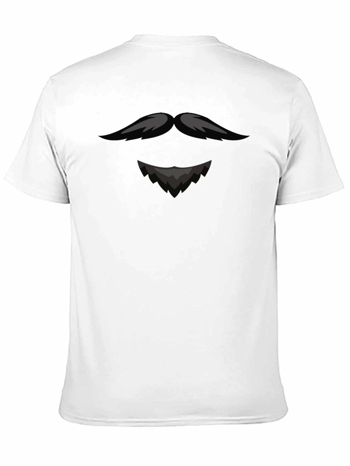 Black Funny Mustache & Beard Graphic Tee - Black Cotton Blend Shirt view 11