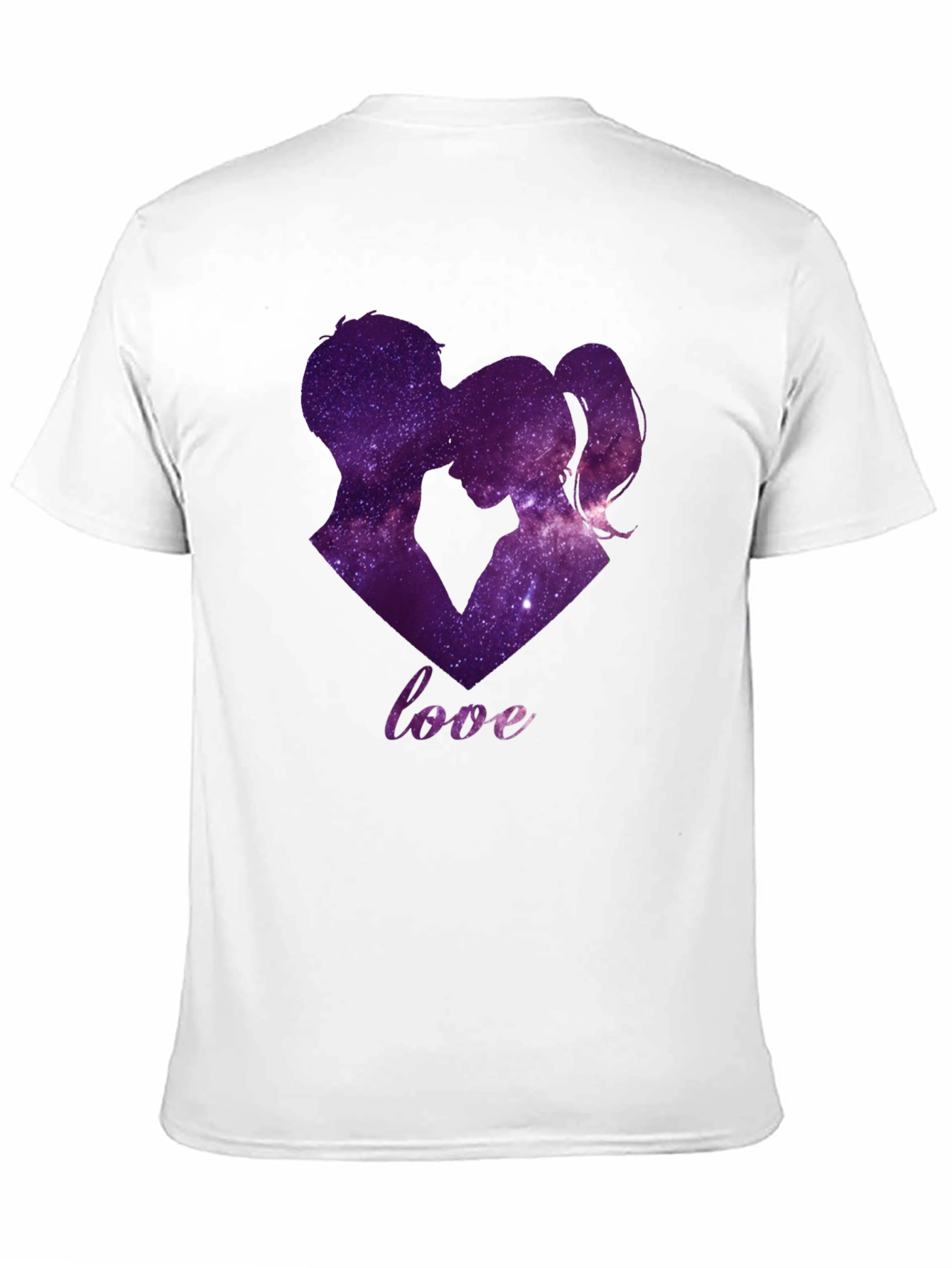 Black Galaxy Love T-Shirt - Romantic Couple Design view 11