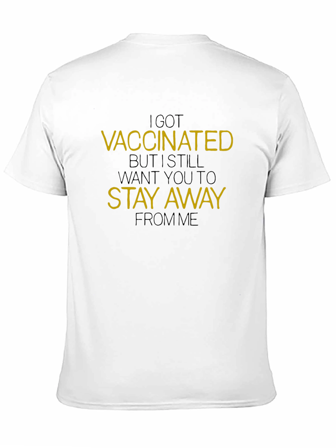 Black Vaccinated Stay Away Graphic Tee - Unisex Black T-Shirt view 11