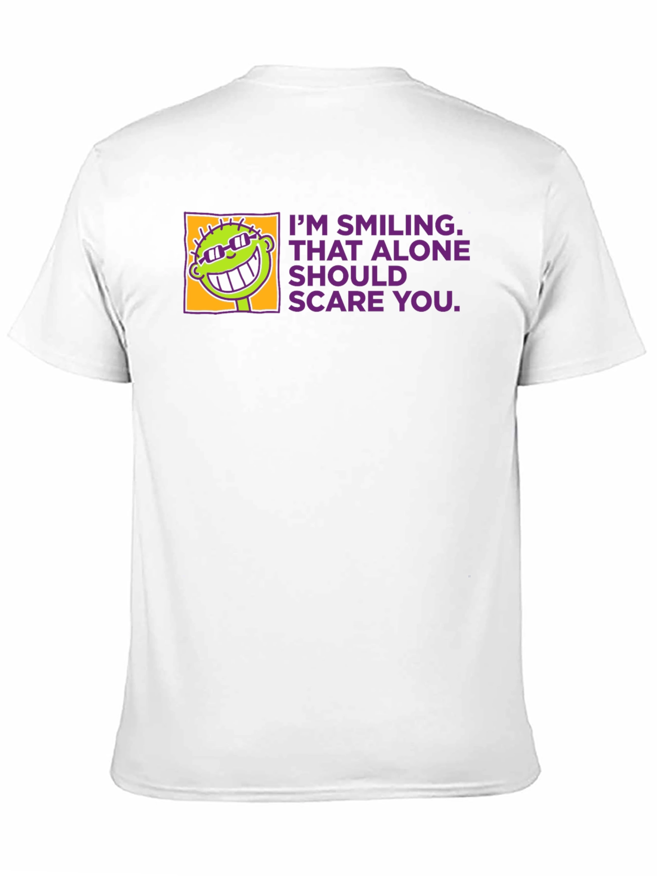 Black Smiling Alone Tee - Funny Graphic T-Shirt view 11