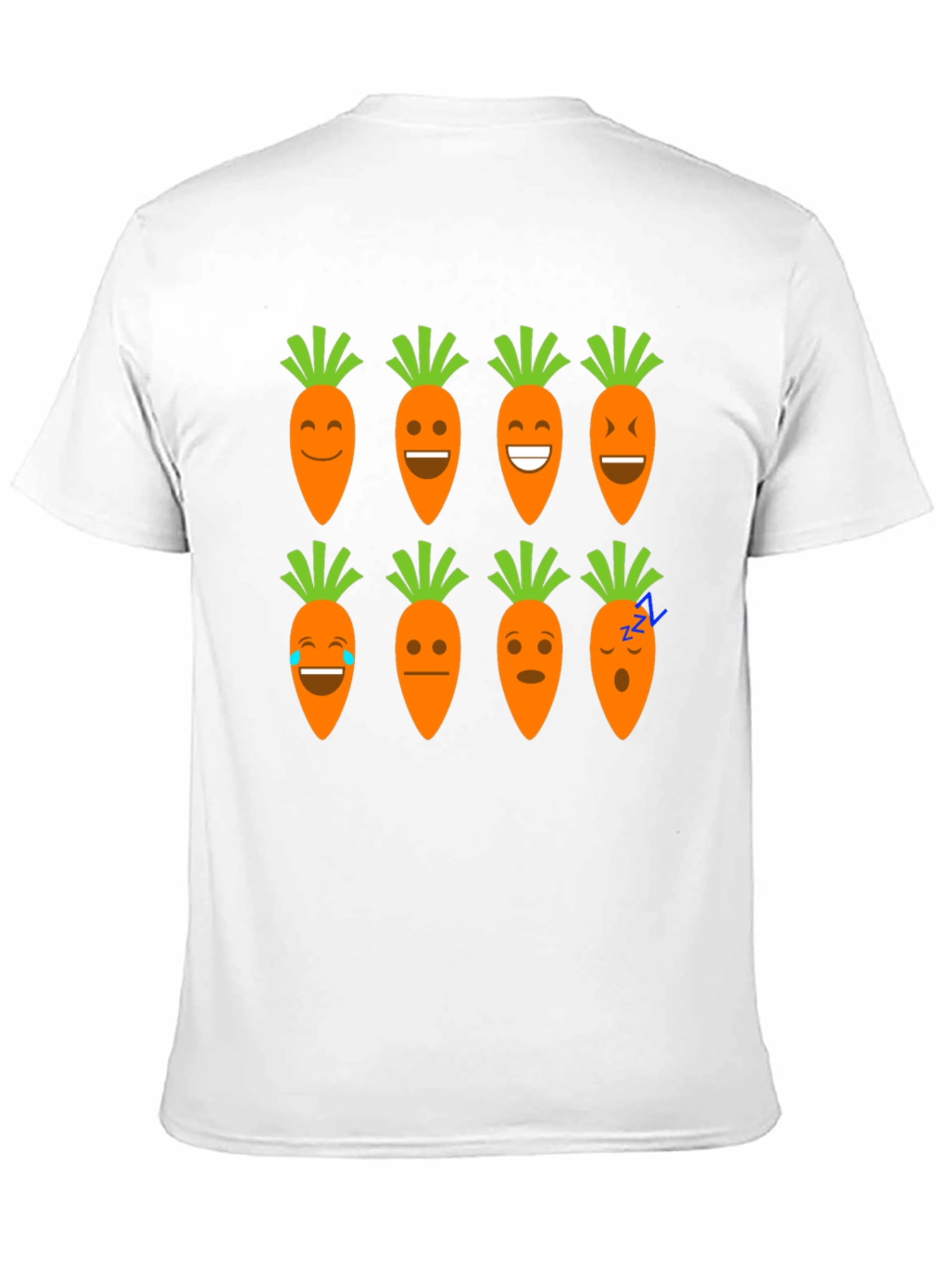 Black Funny Carrot Emoji Graphic Black T-Shirt view 11