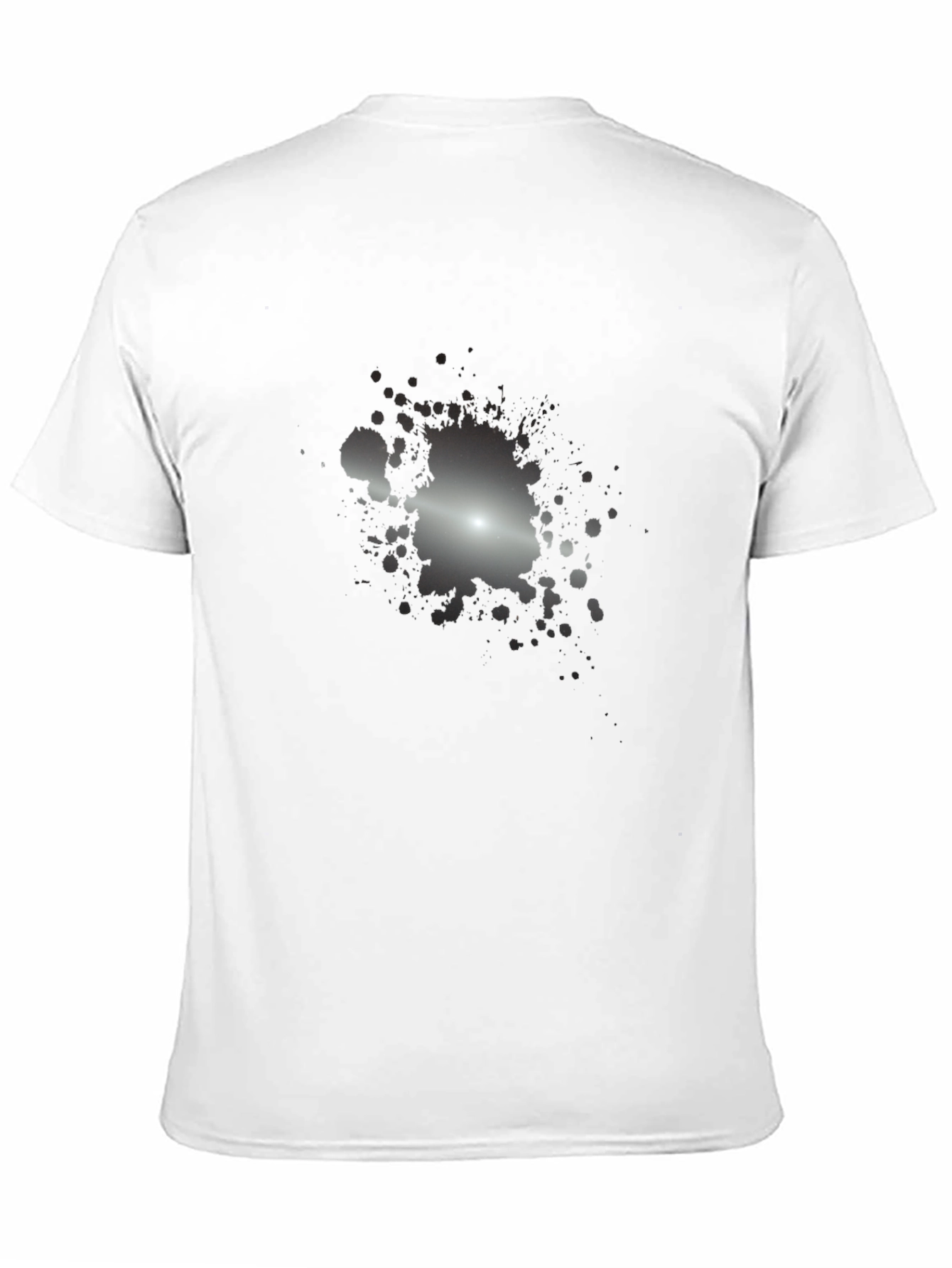 Black Men's Black T-Shirt with Abstract Splatter Design view 11