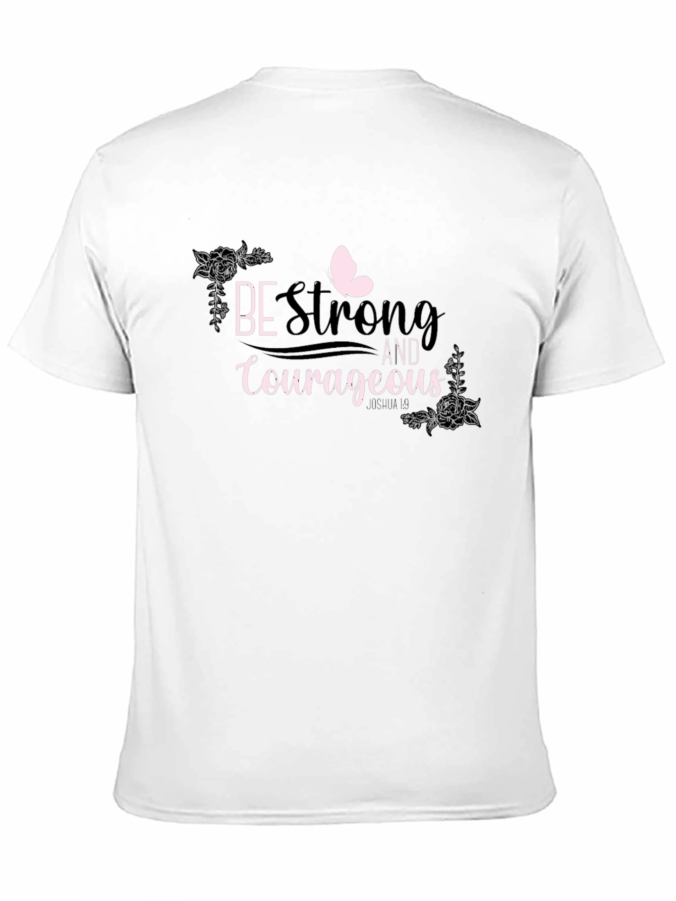 Black Be Strong and Courageous Graphic Tee view 11