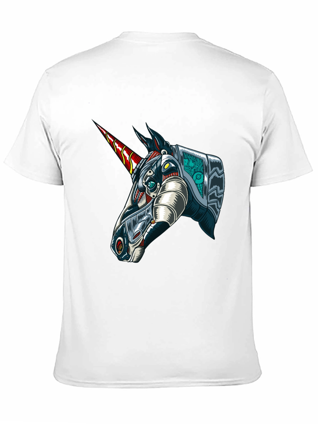 Black Robot Unicorn Graphic Tee - Black Cotton T-Shirt view 11