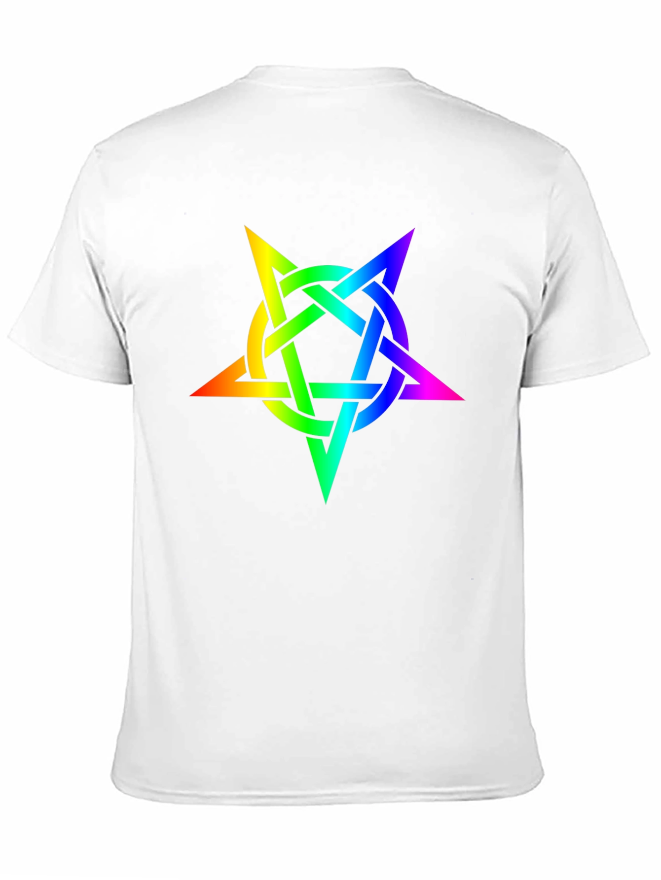 Black Rainbow Pentagram Black T-Shirt view 11
