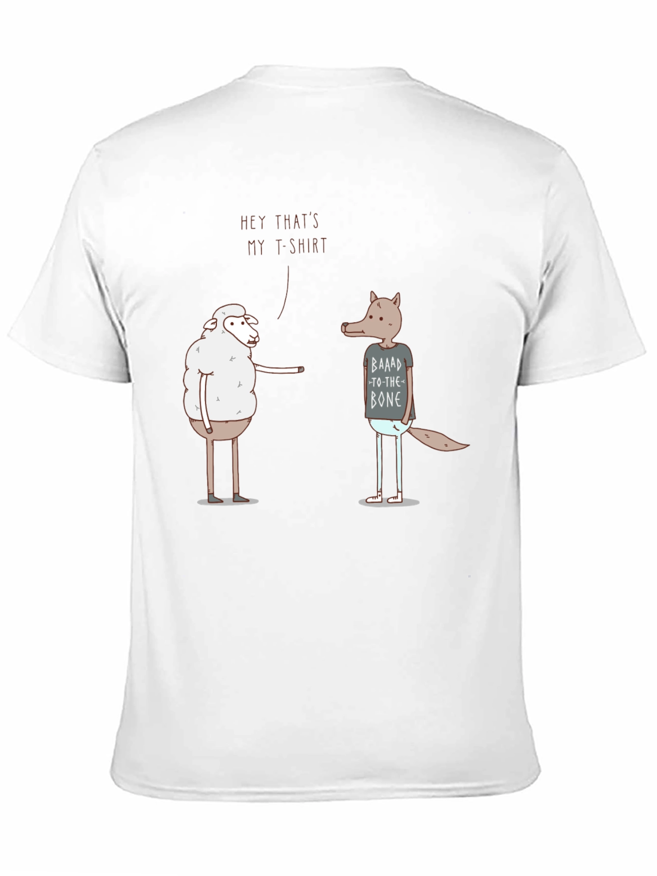 Black Funny Sheep & Wolf Graphic T-Shirt - Hey That's My T-Shirt! view 11
