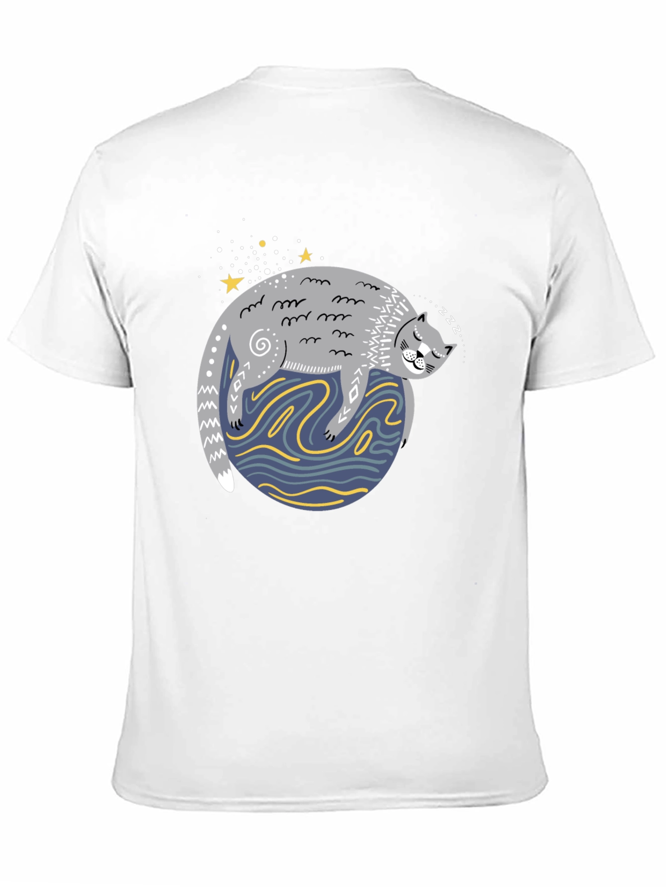 Black Sleepy Cat Graphic Tee - Comfy Unisex Black T-Shirt view 11