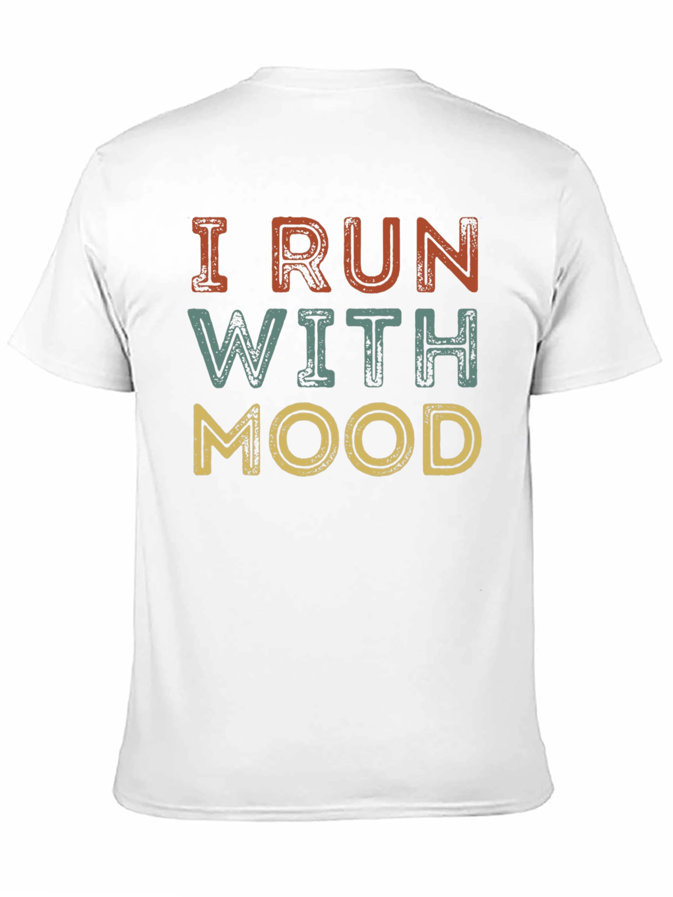 Black I Run With Mood T-Shirt - Unisex Retro Design view 11