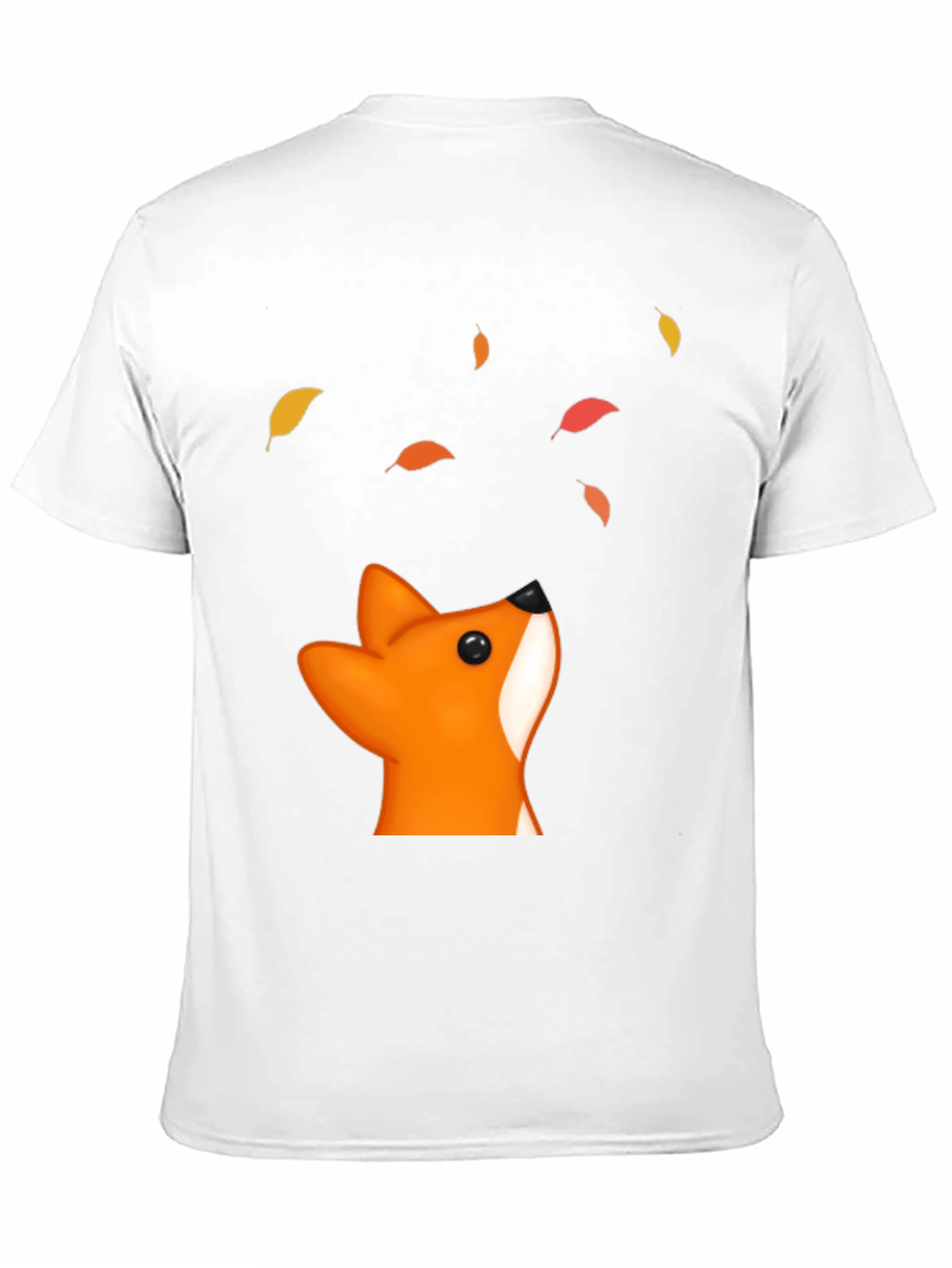 Black Fox & Falling Leaves Graphic T-Shirt - Black view 11