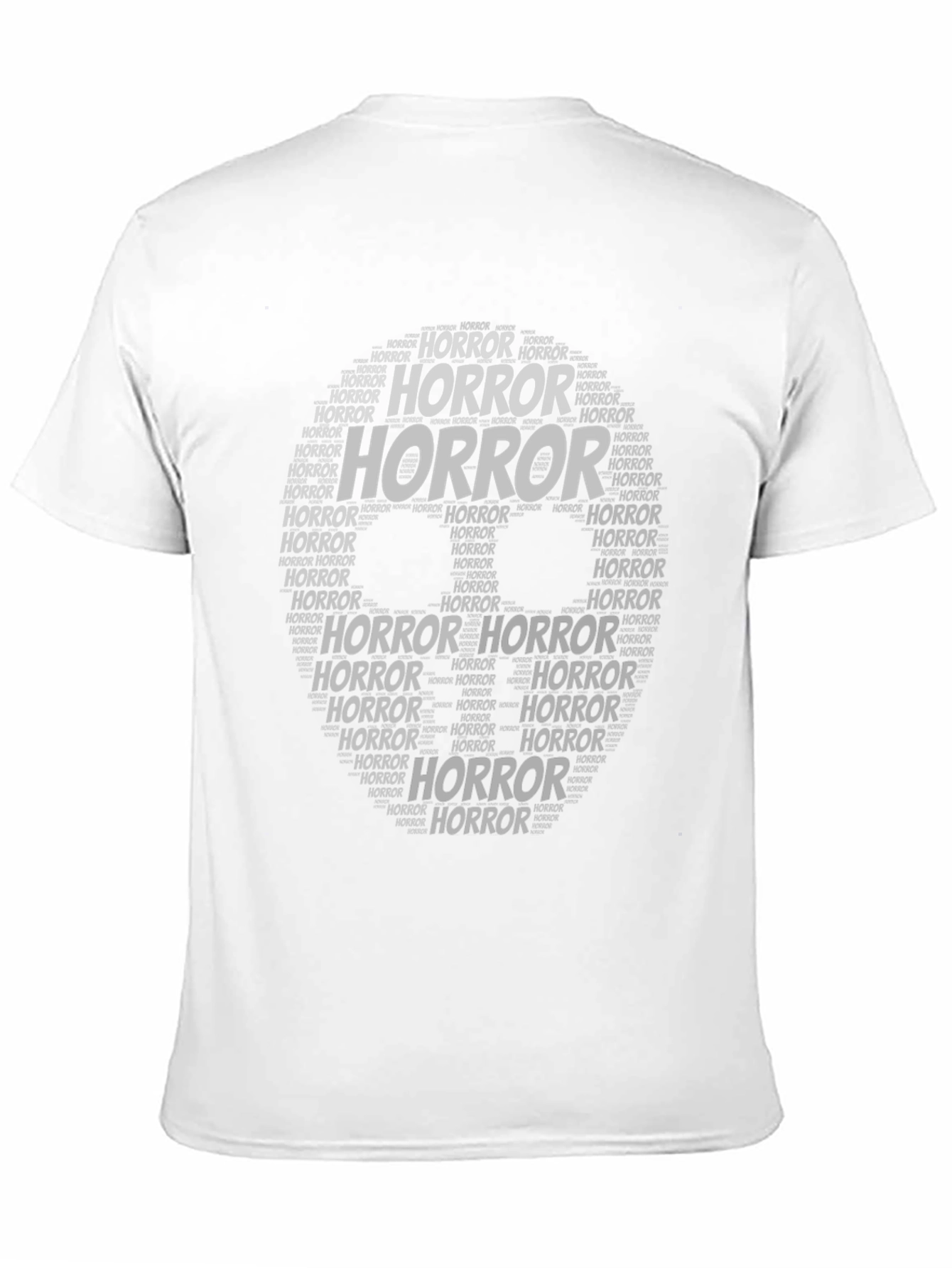 Black Horror Word Art T-Shirt view 11