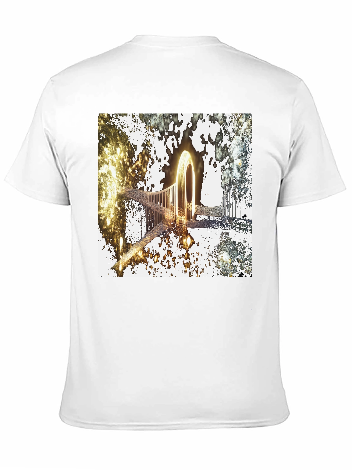 Black Abstract Glowing Portal Graphic Tee - Modern Streetwear view 11