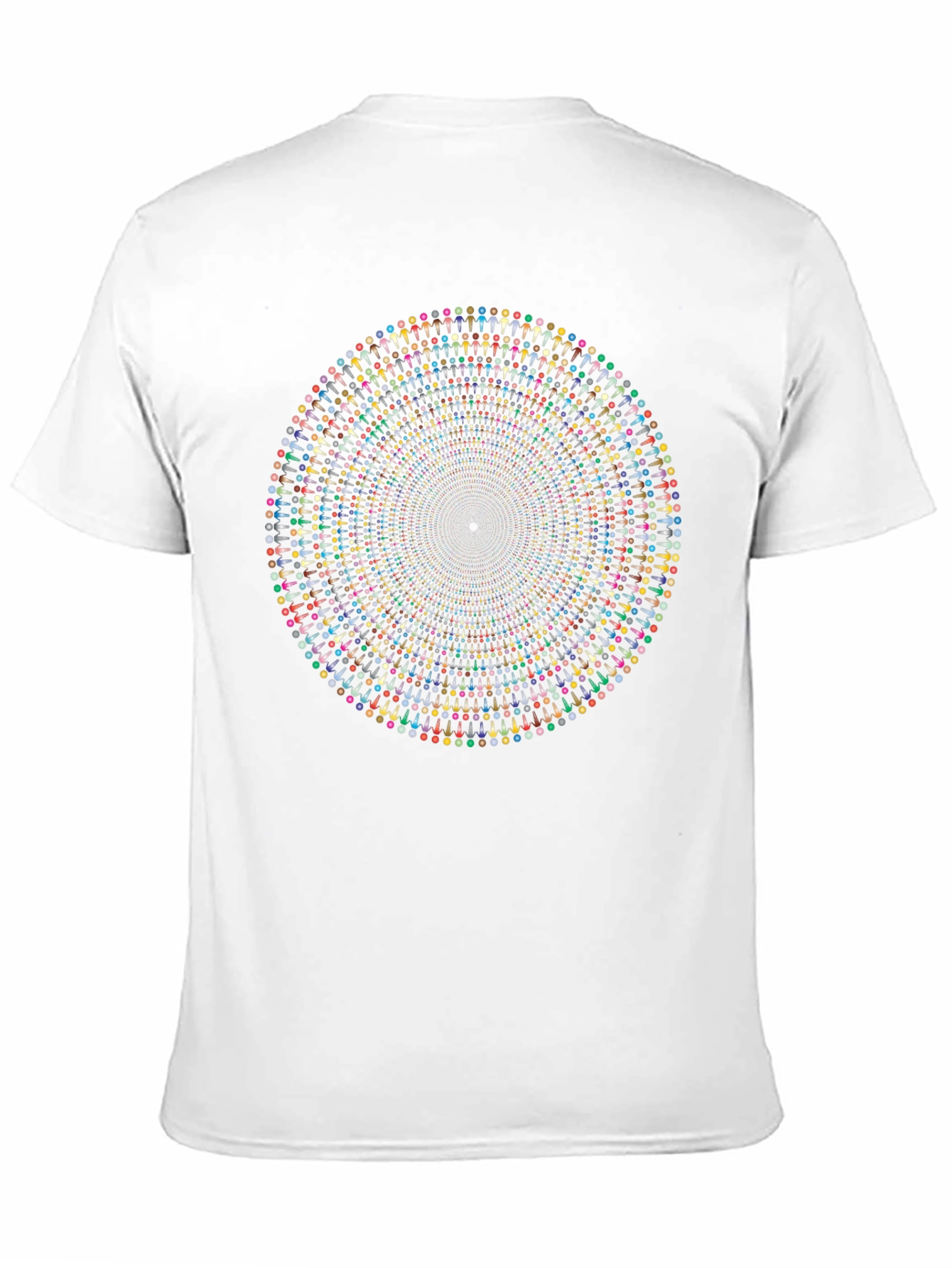 Black Circle of People T-Shirt - Optical Illusion view 11