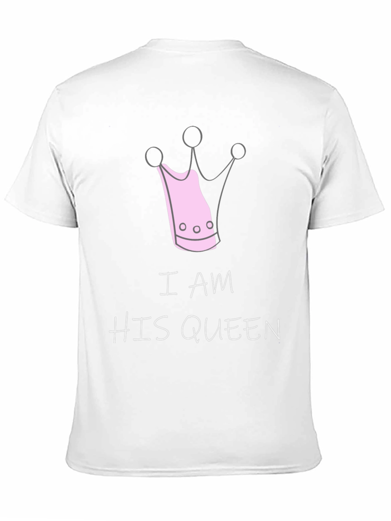 Black I Am His Queen Graphic T-Shirt - Cute Couples Tee view 11