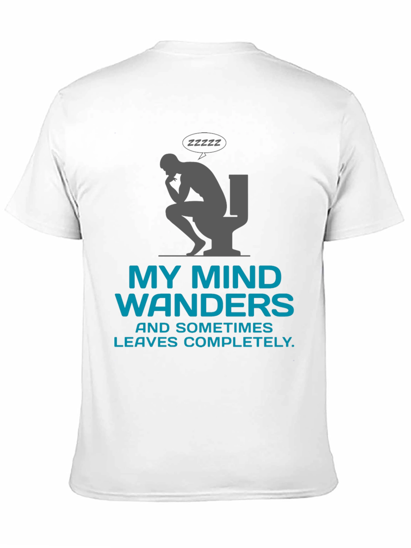 Black My Mind Wanders Funny Graphic Tee view 11