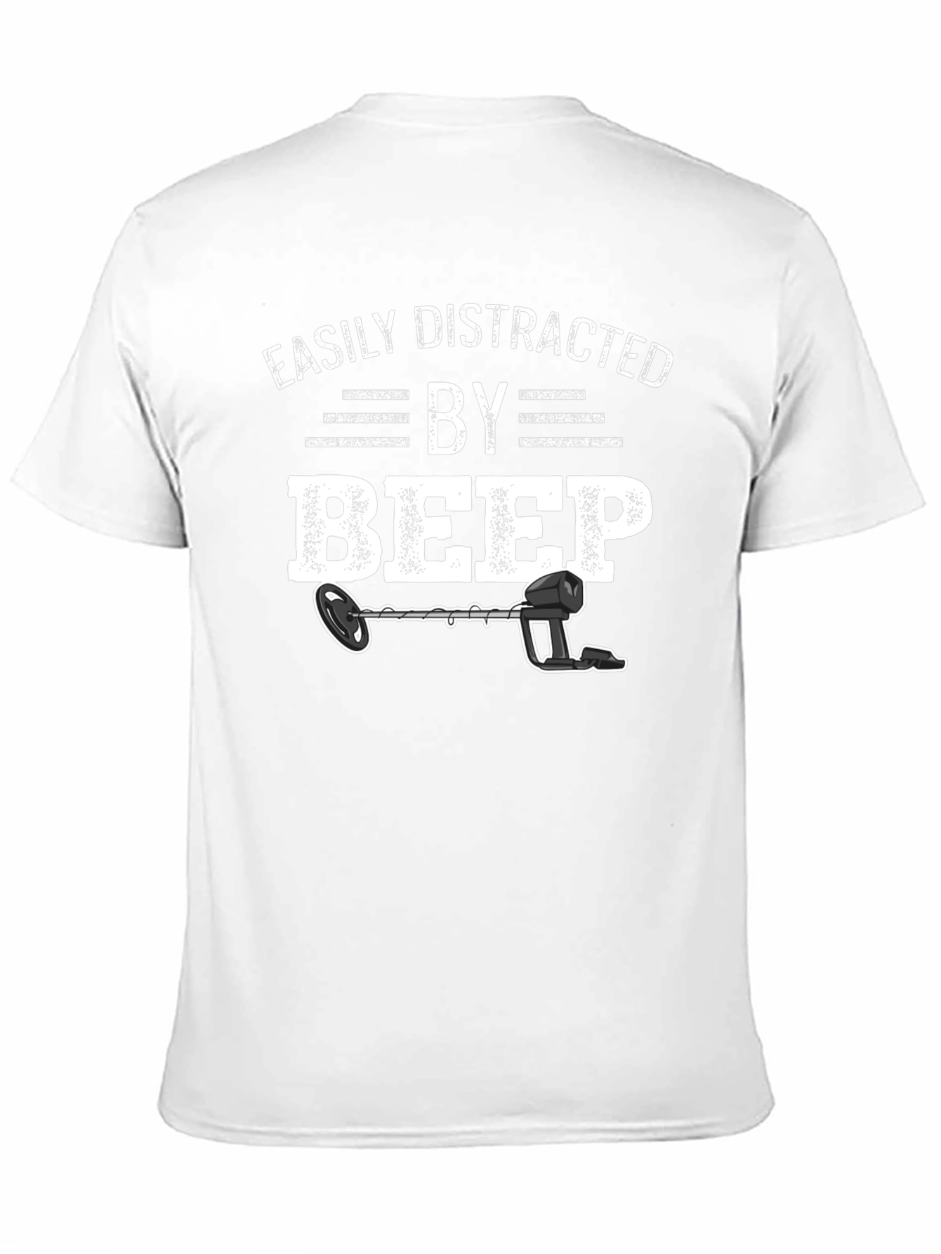 Black Easily Distracted By Beep Metal Detector T-Shirt view 11
