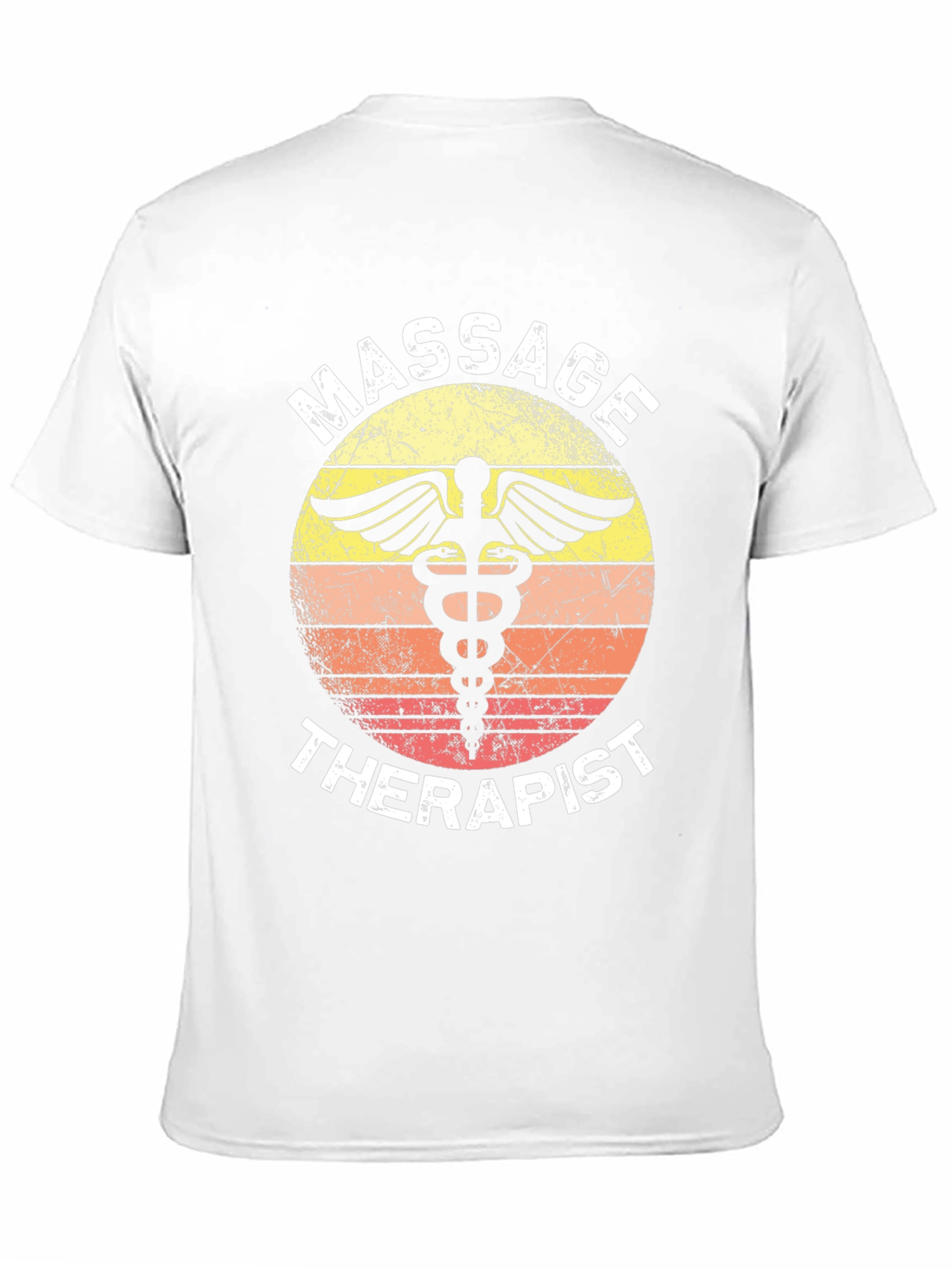 Black Massage Therapist T-Shirt Retro Caduceus Gift view 11