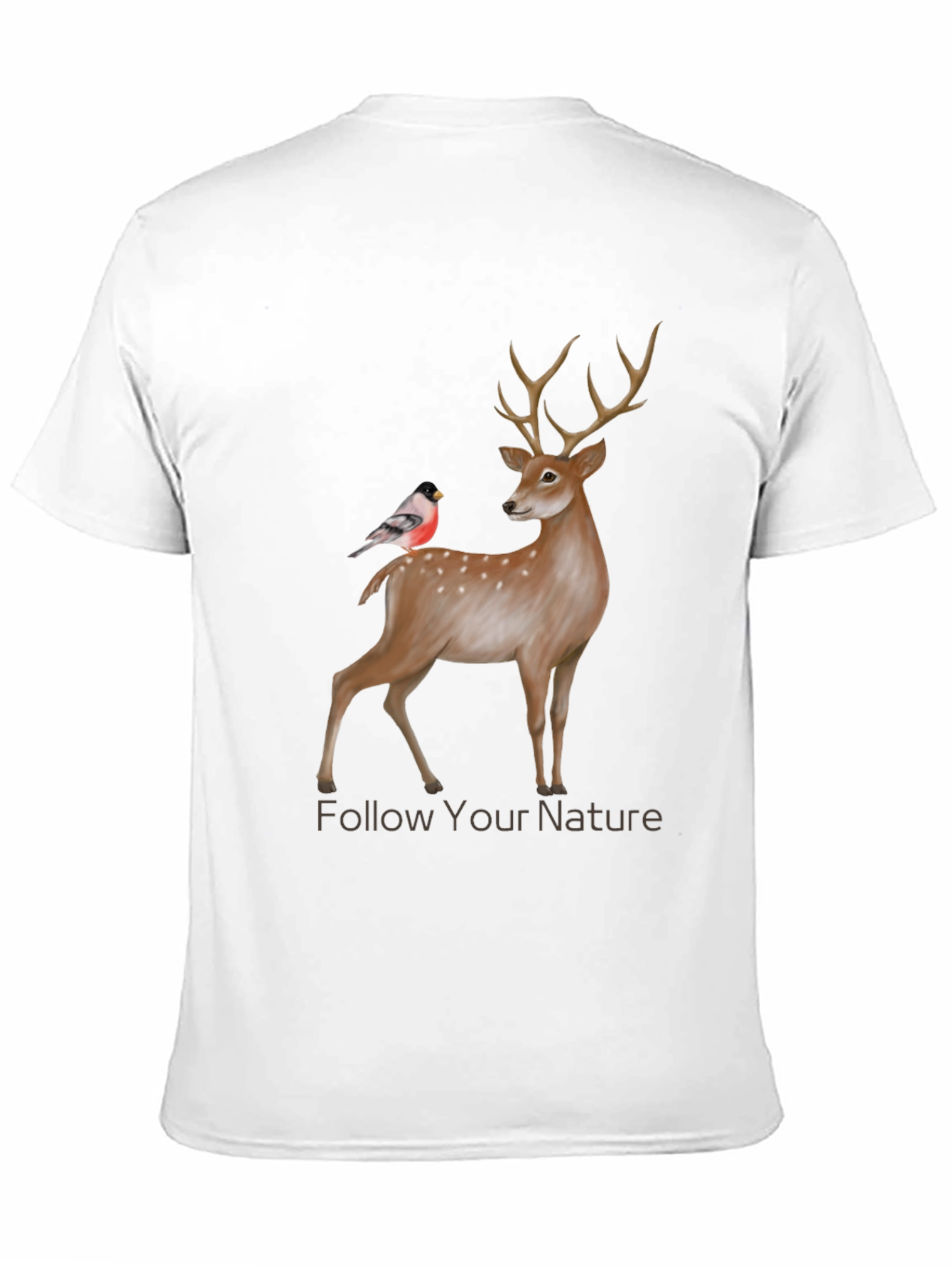 Black Nature Deer & Bird Graphic Tee view 11