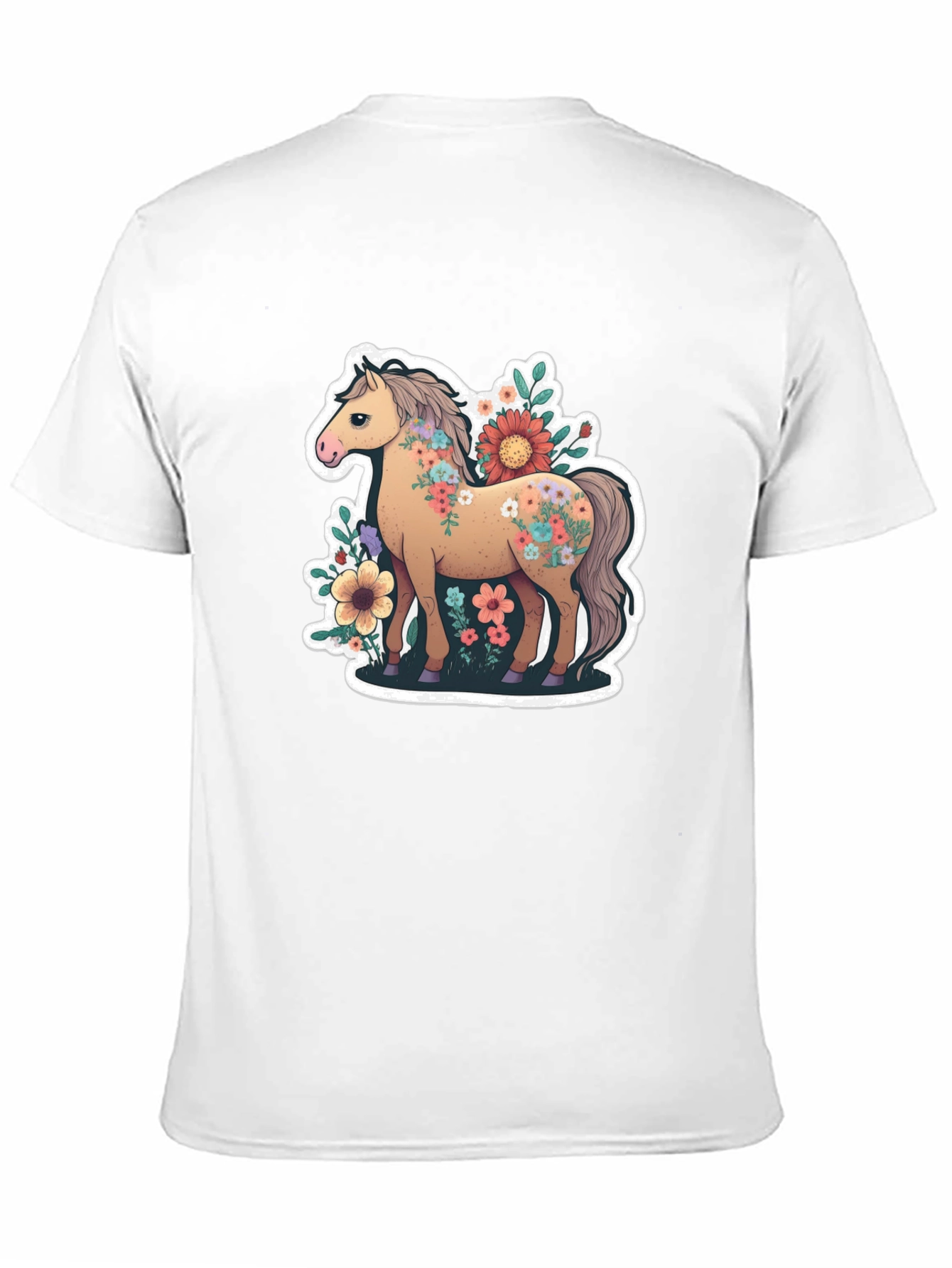 Black Floral Horse Graphic Tee - Stylish & Unique Design view 11