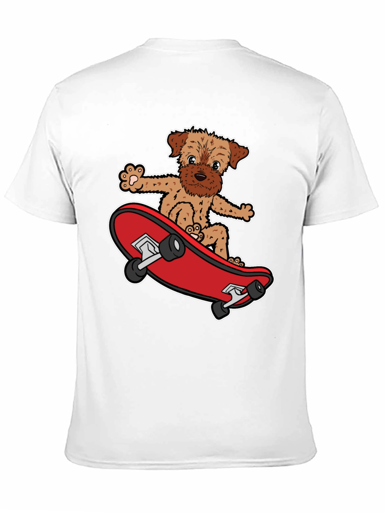 Black Dog Riding Skateboard Black Graphic T-Shirt view 11