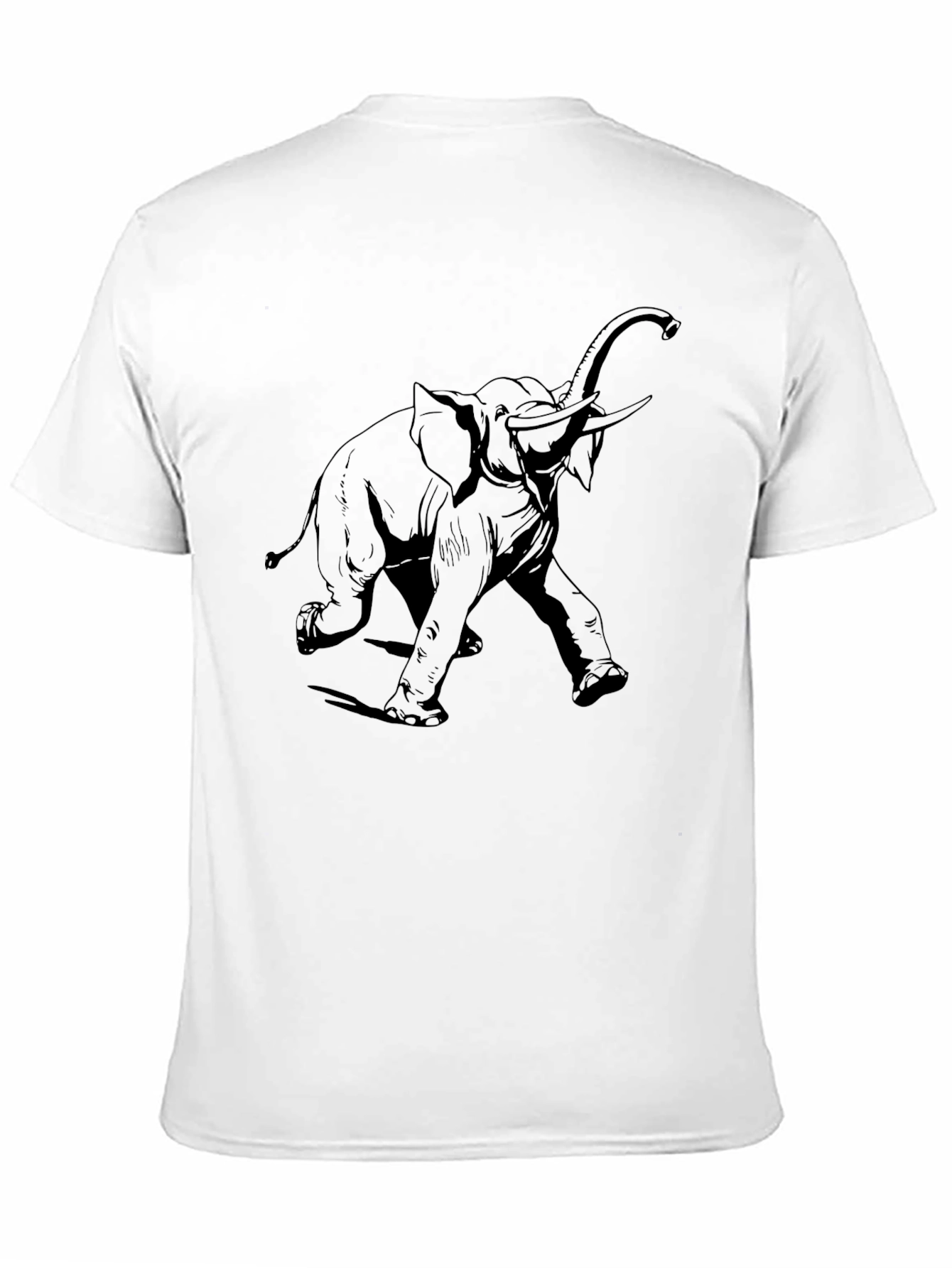 Black Elephant Graphic Tee - Black Cotton Blend Casual Shirt view 11