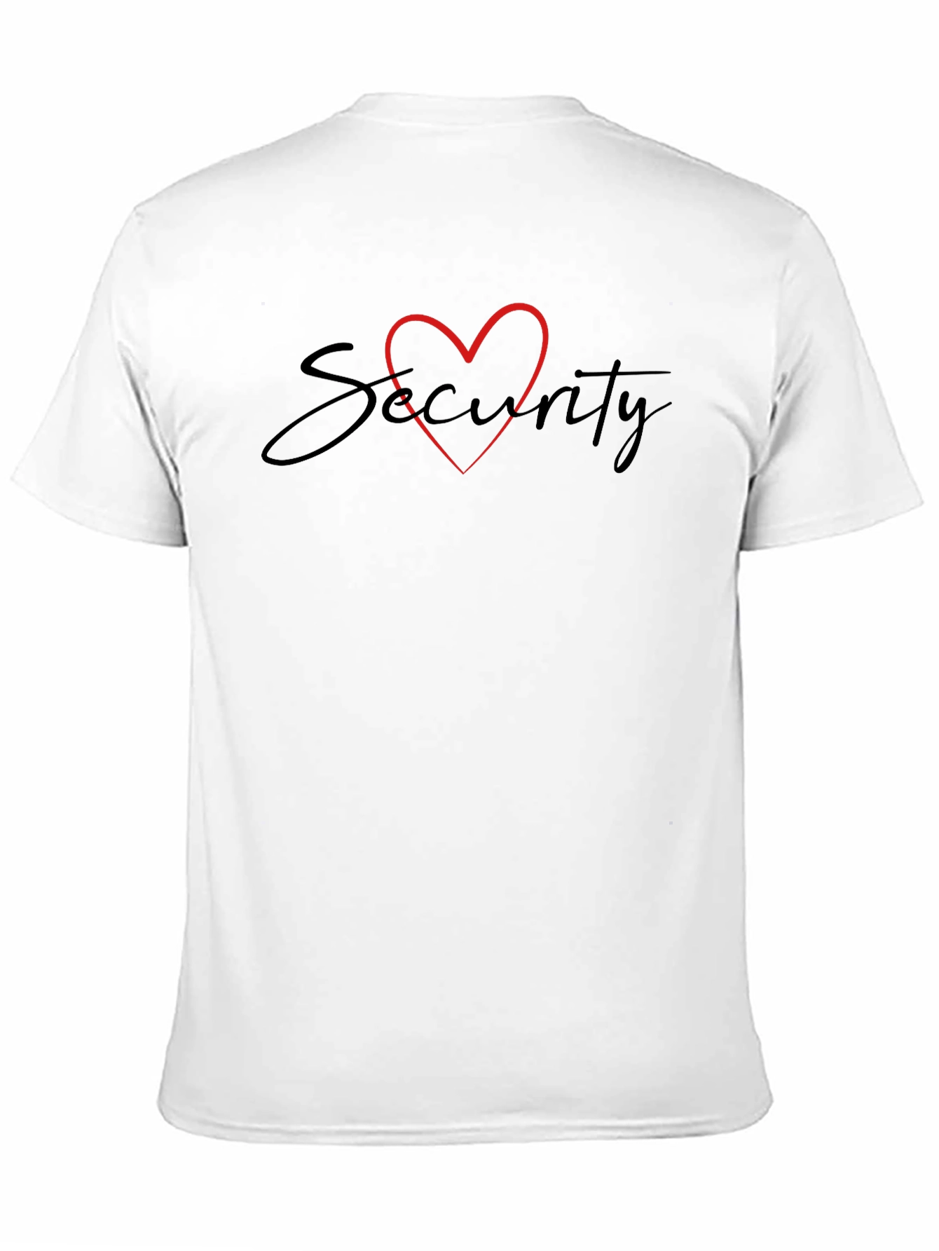Black Security Heart Black T-Shirt view 11