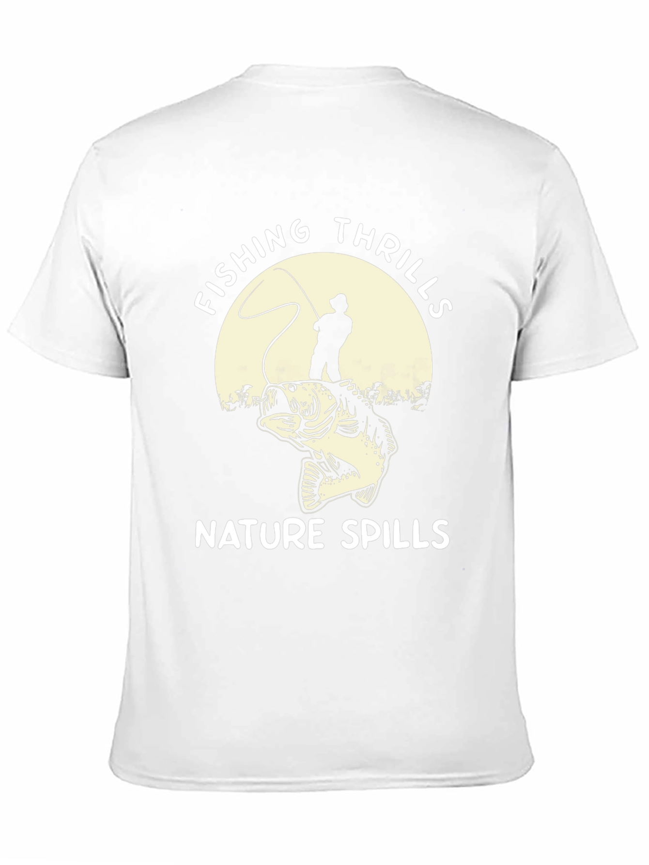 Black Fishing Thrills Nature Spills Graphic Tee view 11