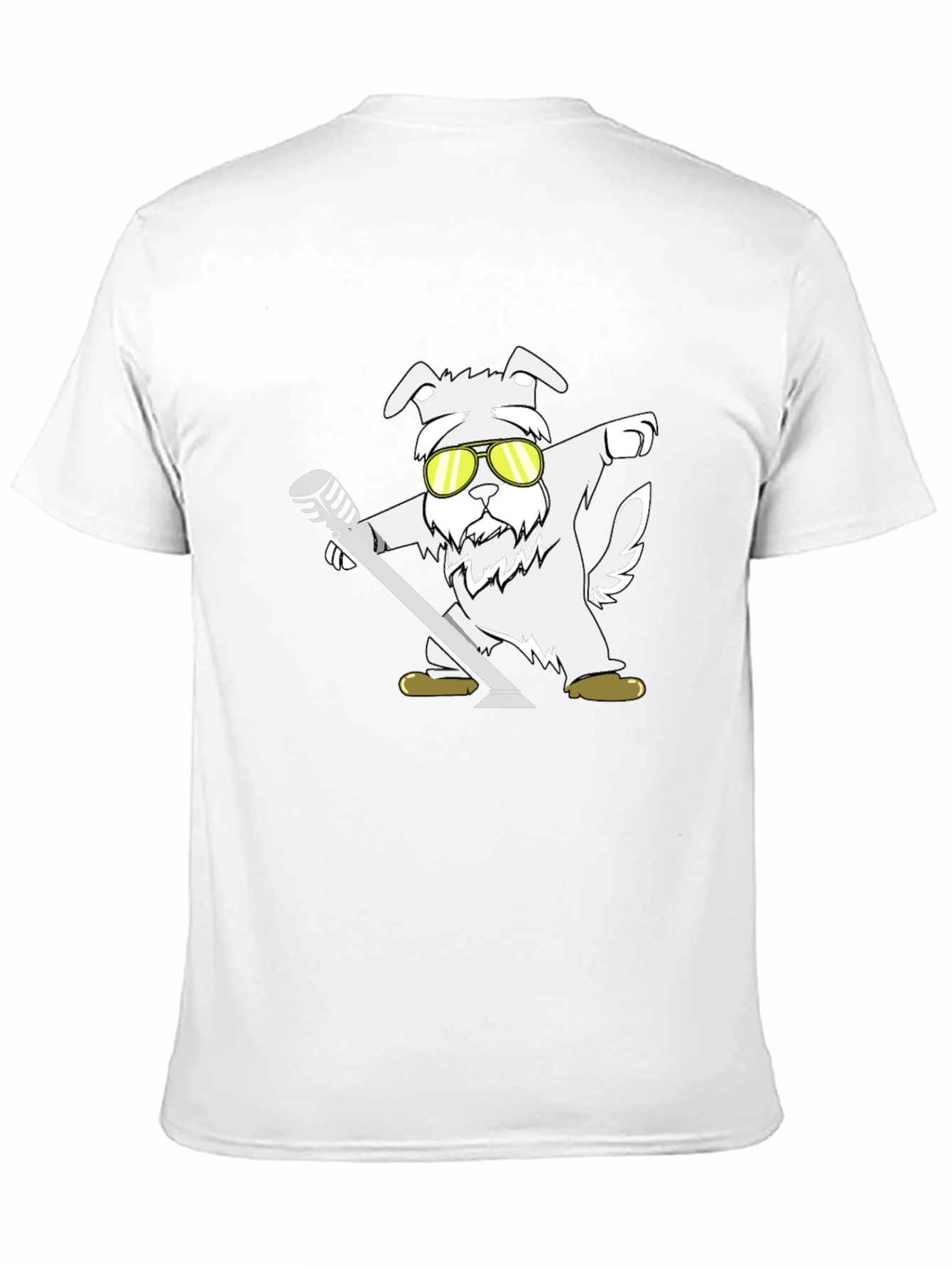 Black Cool Dog T-Shirt - Dabbing with Microphone view 11