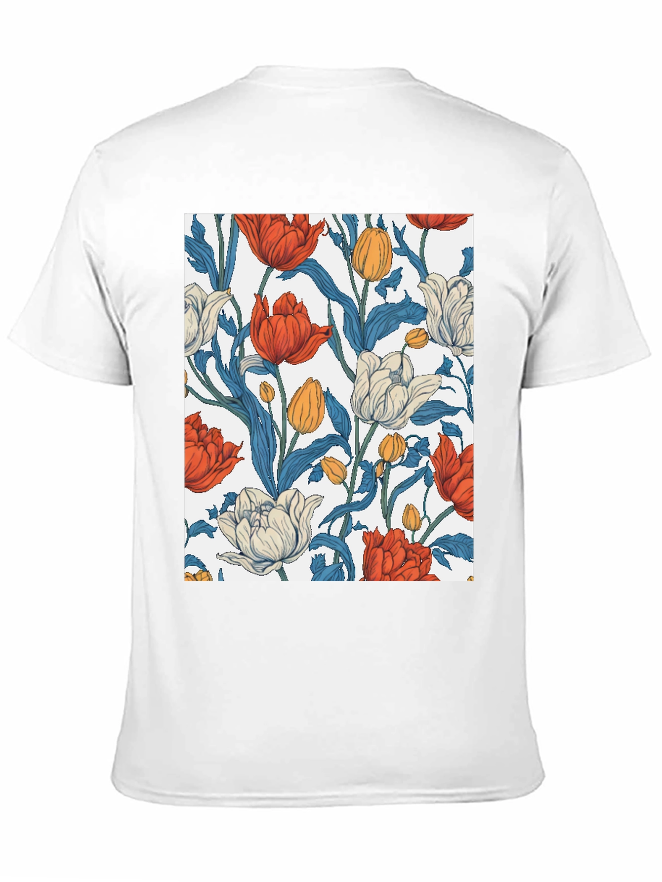 Black Floral Print Crew Neck T-Shirt view 11