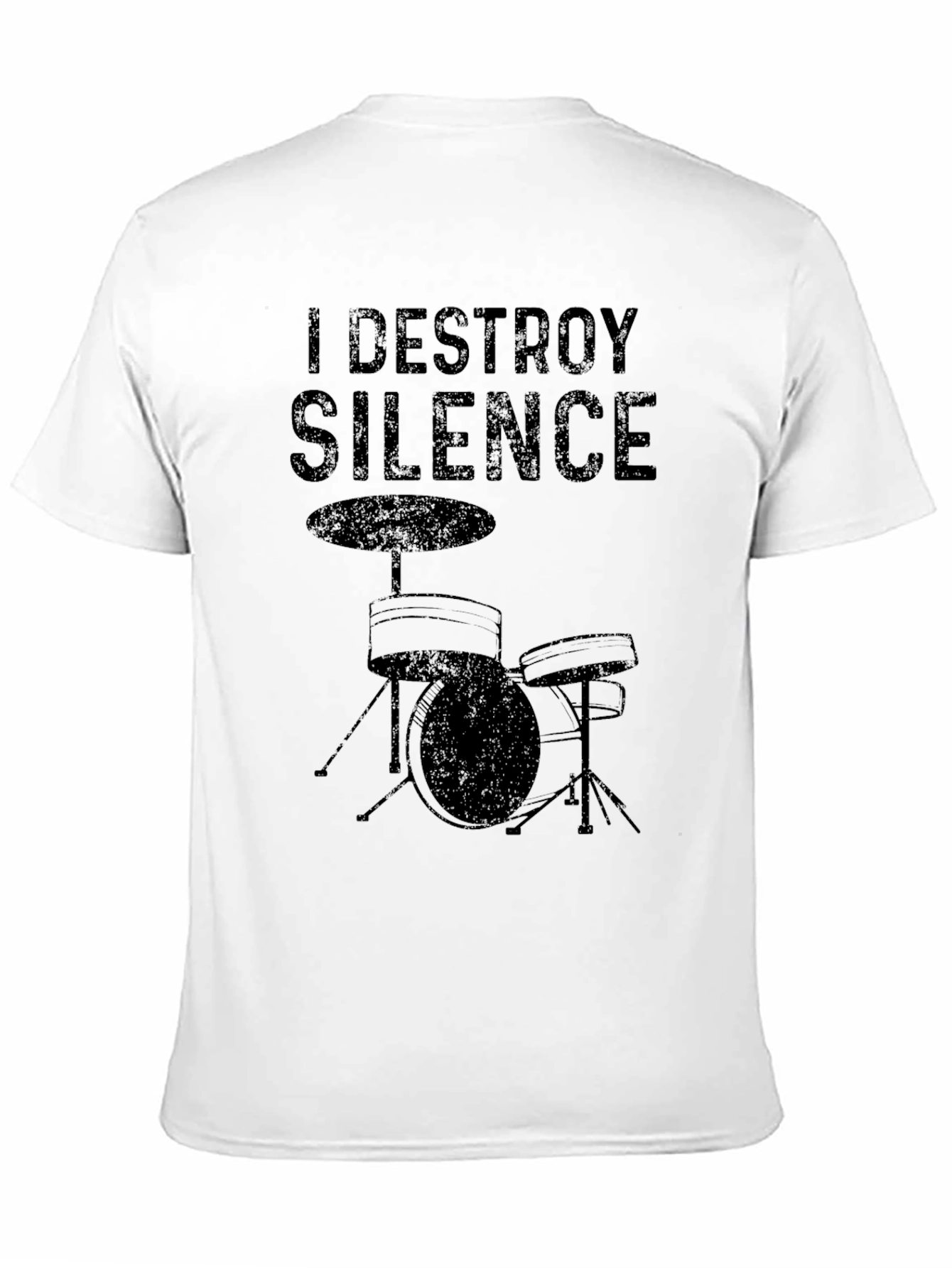 Black I Destroy Silence Drum Kit T-Shirt view 11