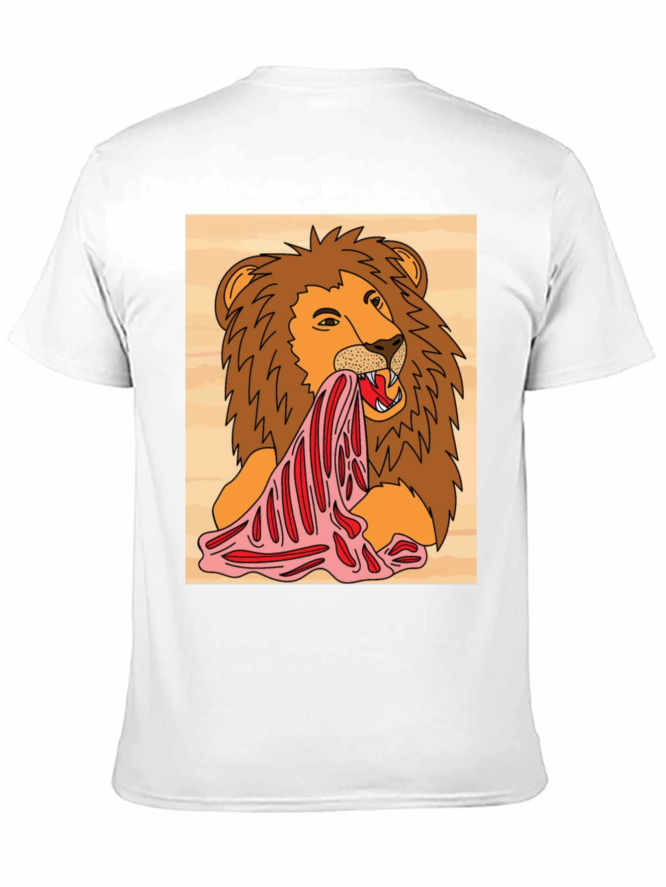 Black Lion Eating Meat Graphic Tee - Black view 11