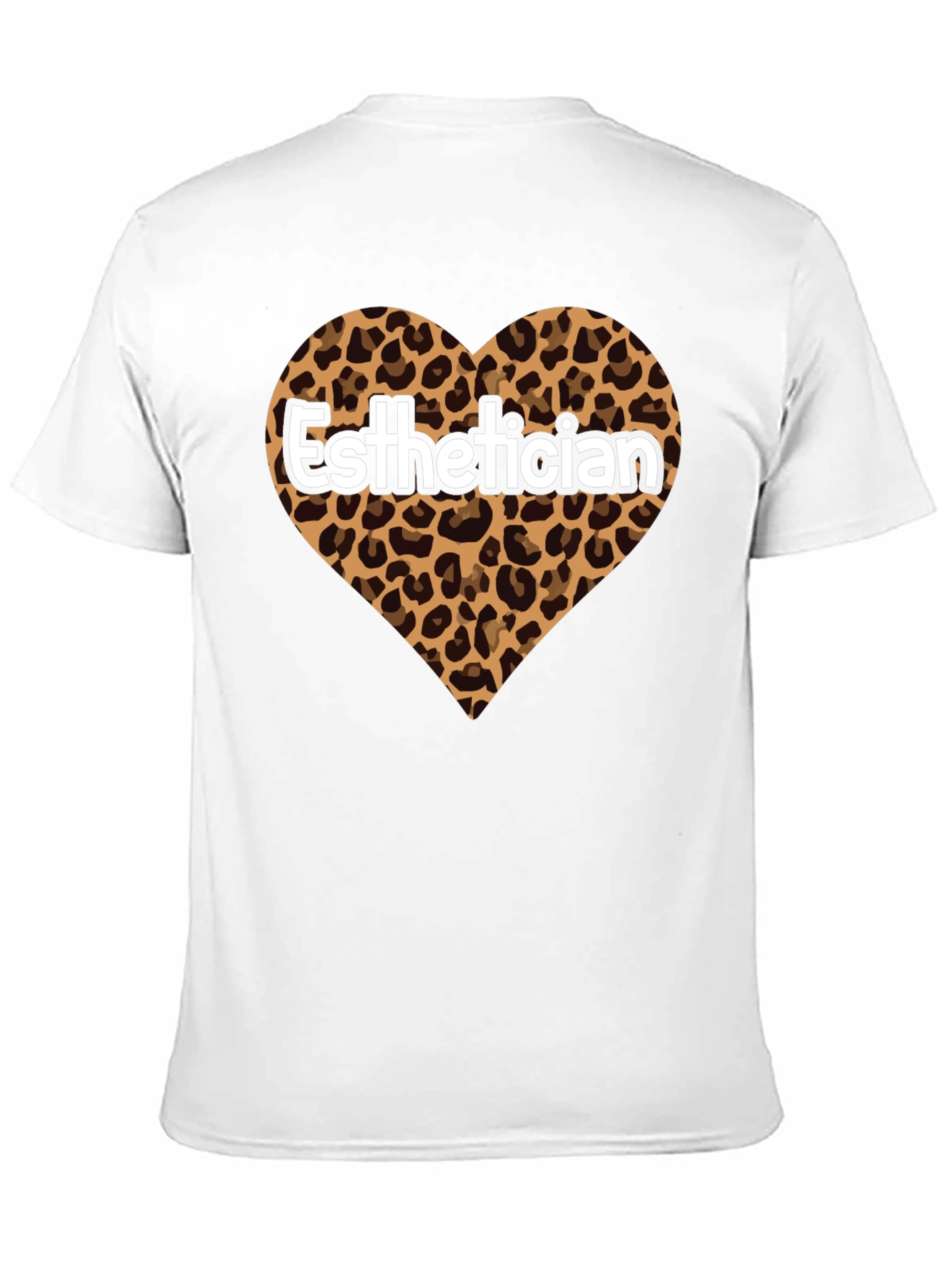 Black Esthetician Leopard Heart Graphic Tee view 11