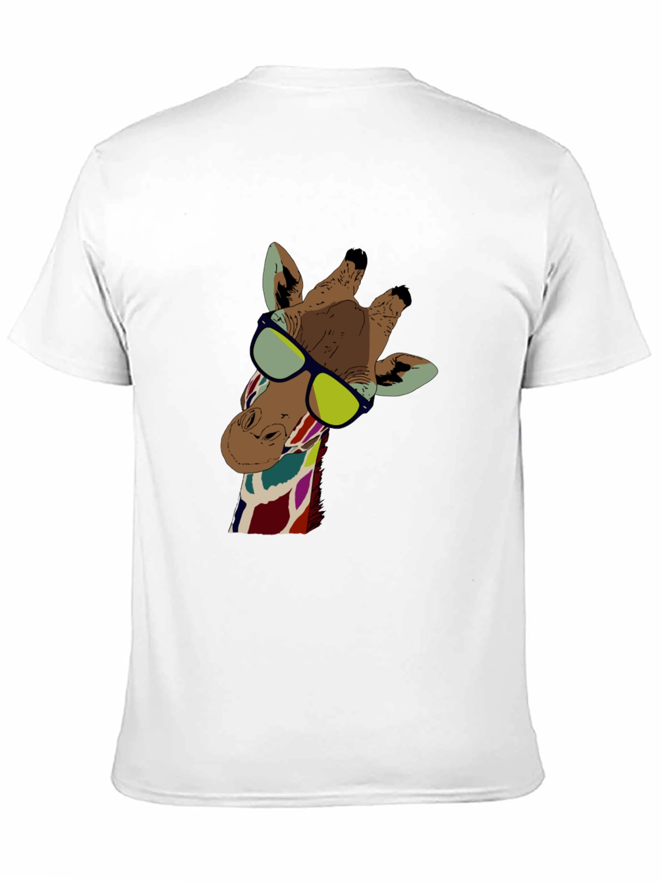 Black Cool Giraffe Graphic Tee - Unisex Black T-Shirt view 11