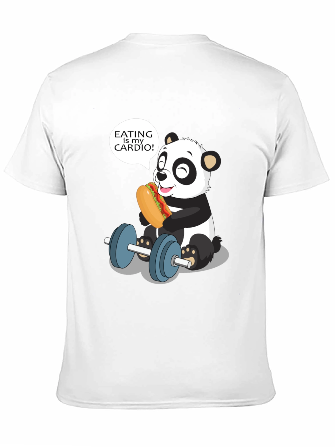 Black Funny Panda Eating is My Cardio T-Shirt view 11