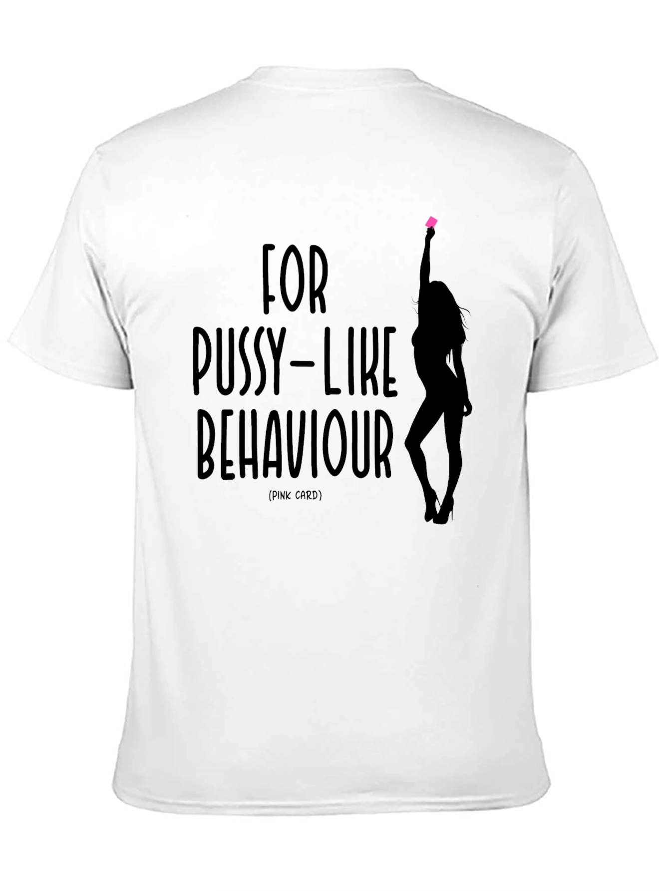 Black Funny Pink Card Graphic T-Shirt - Men's Black Tee view 11