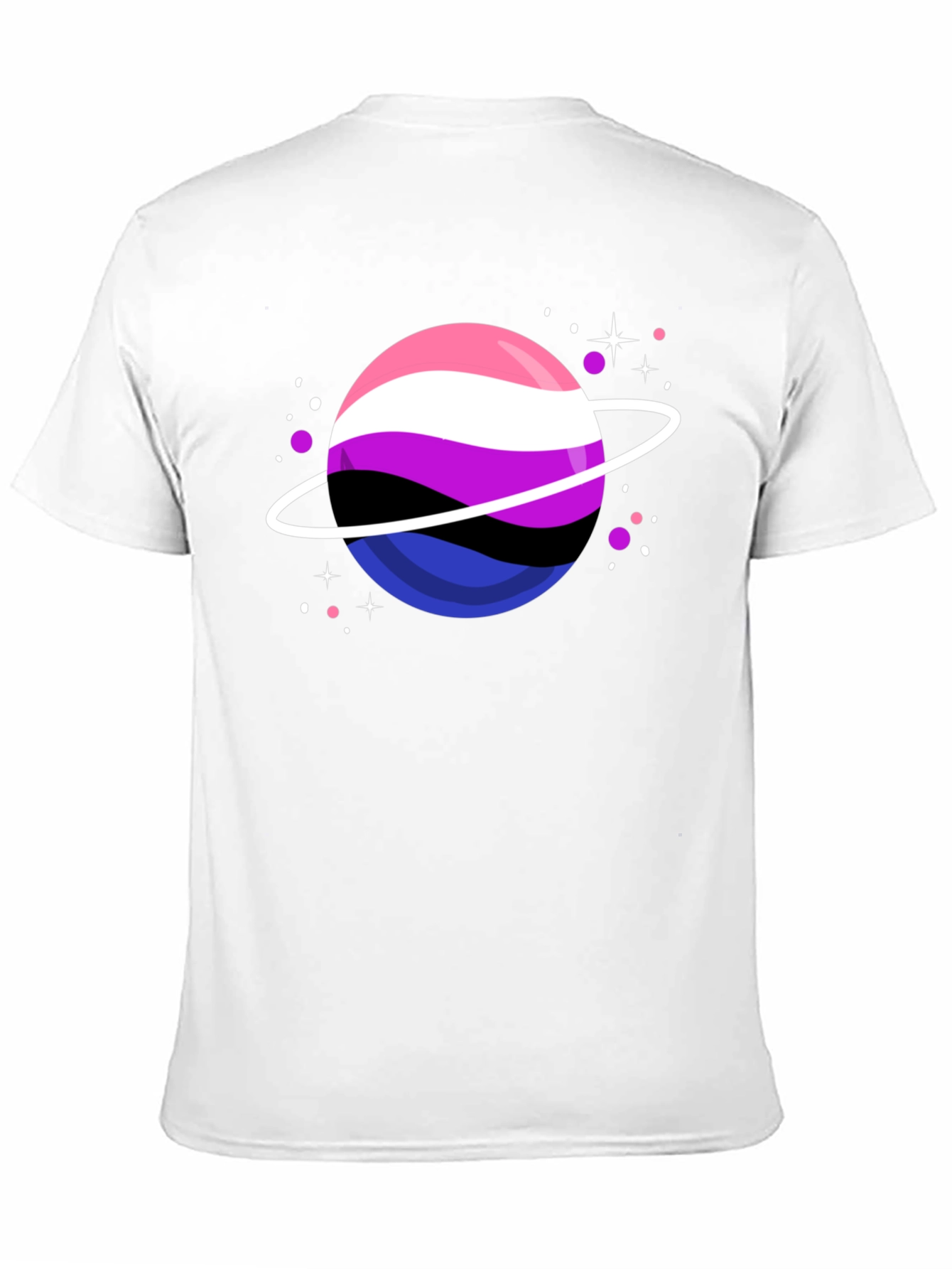 Black Genderqueer Pride Planet T-Shirt view 11