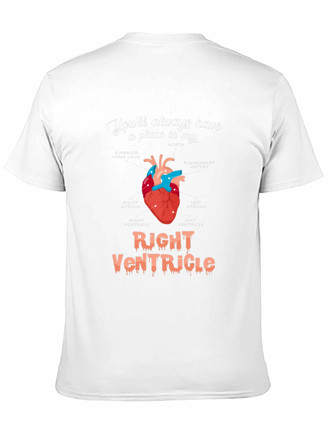 Black Anatomical Heart T-Shirt - You'll Always Have a Place view 11