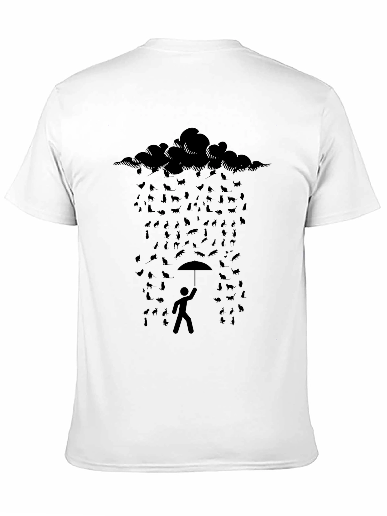 Black Cat Rain T-Shirt - Stylish Graphic Tee view 11